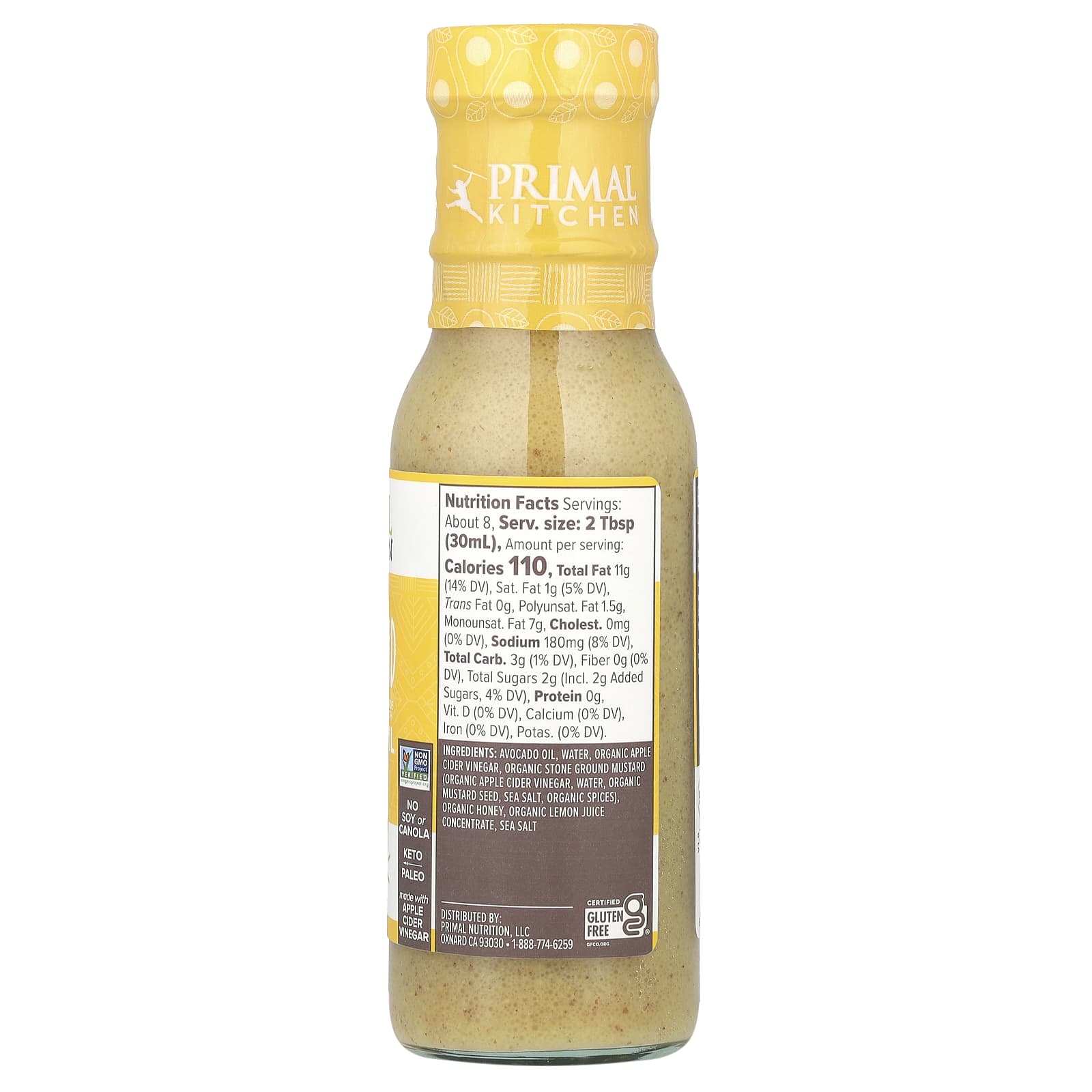 Primal Kitchen, Dressing & Marinade Made with Avocado Oil, Honey Mustard, 8 fl oz (236 ml) - Image 2
