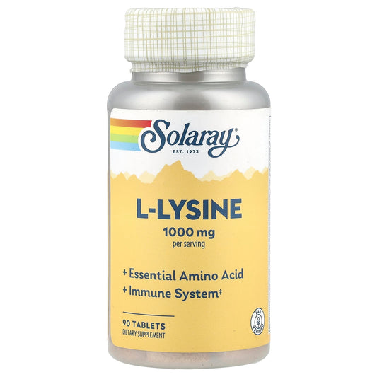 Solaray, L-Lysine, 90 Tablets - Image 1