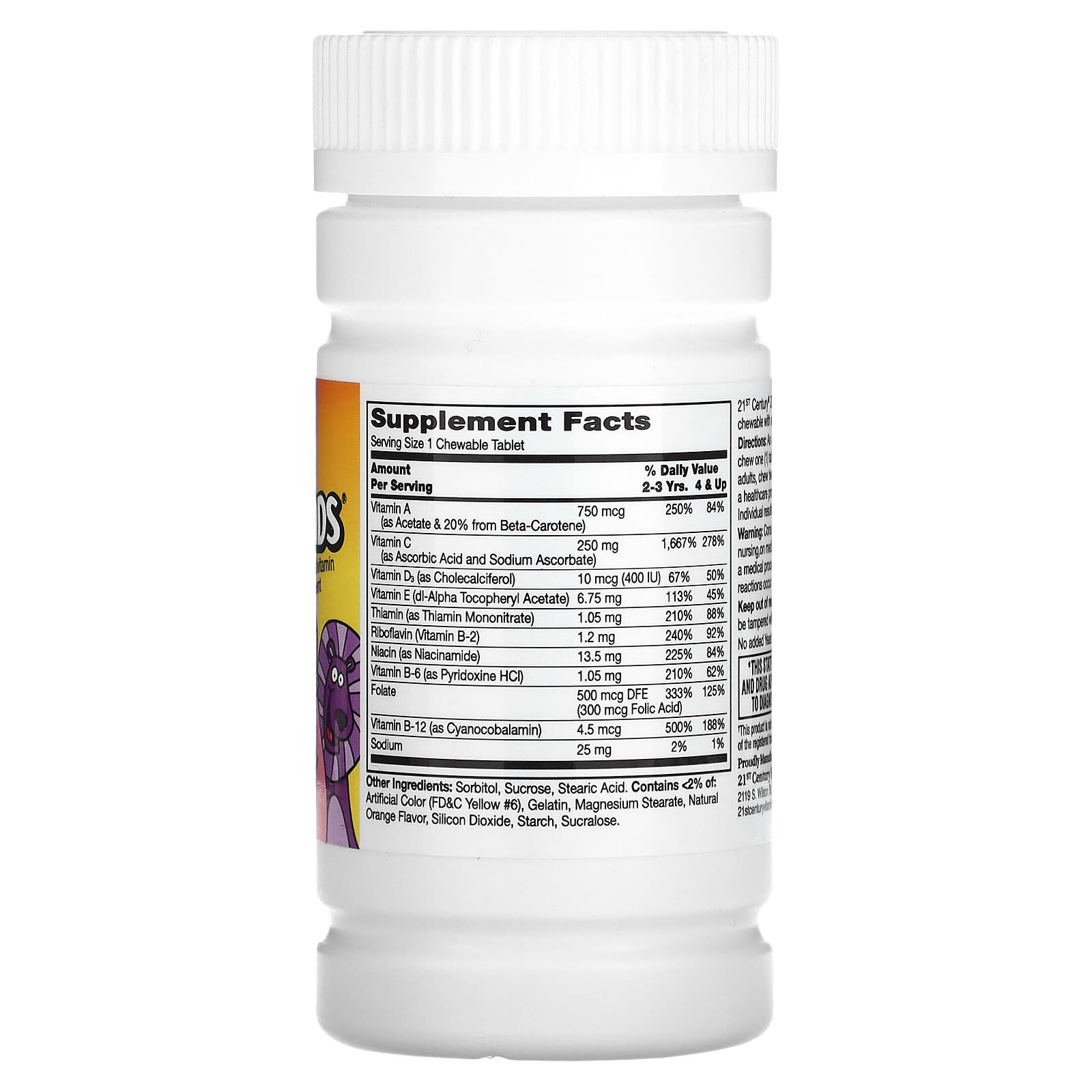 Children's Multivitamin with Extra Vitamin C - 21st Century Zoo Friends - Image 2