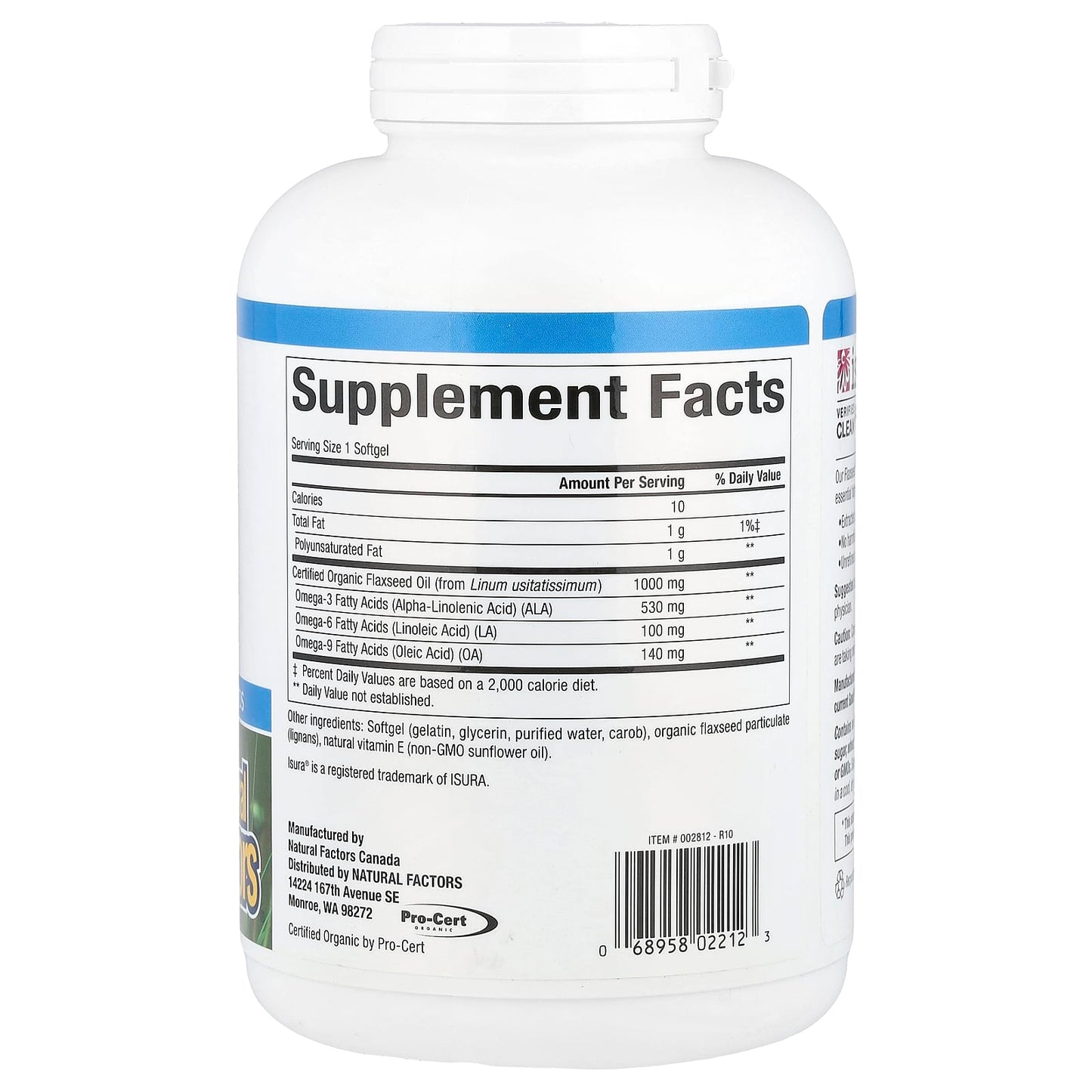 Natural Factors, OmegaFactors®, Flaxseed Oil, 1,000 mg, 360 Softgels - Image 2