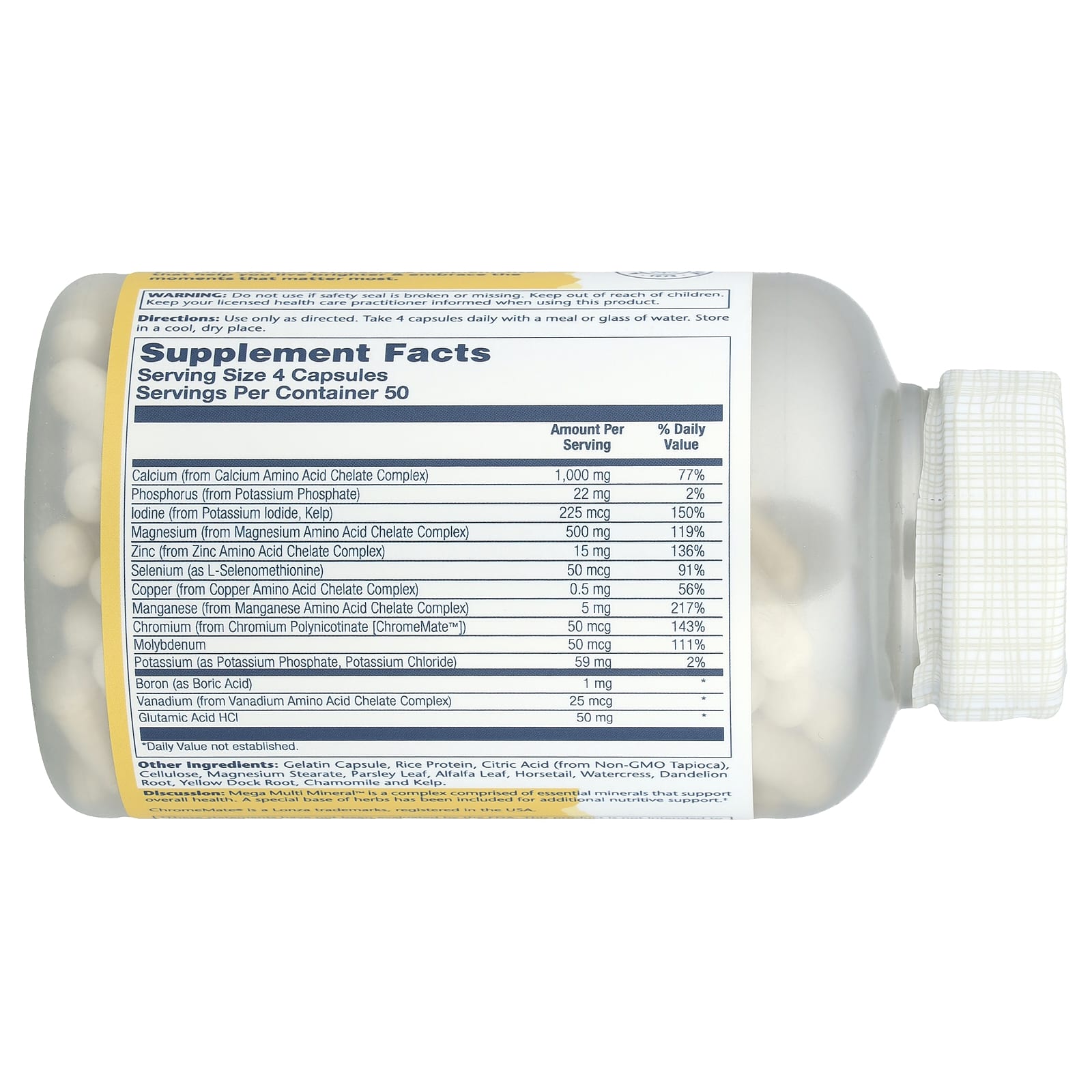 Solaray, Mega Multi Mineral™, Iron Free, 200 Capsules - Image 2