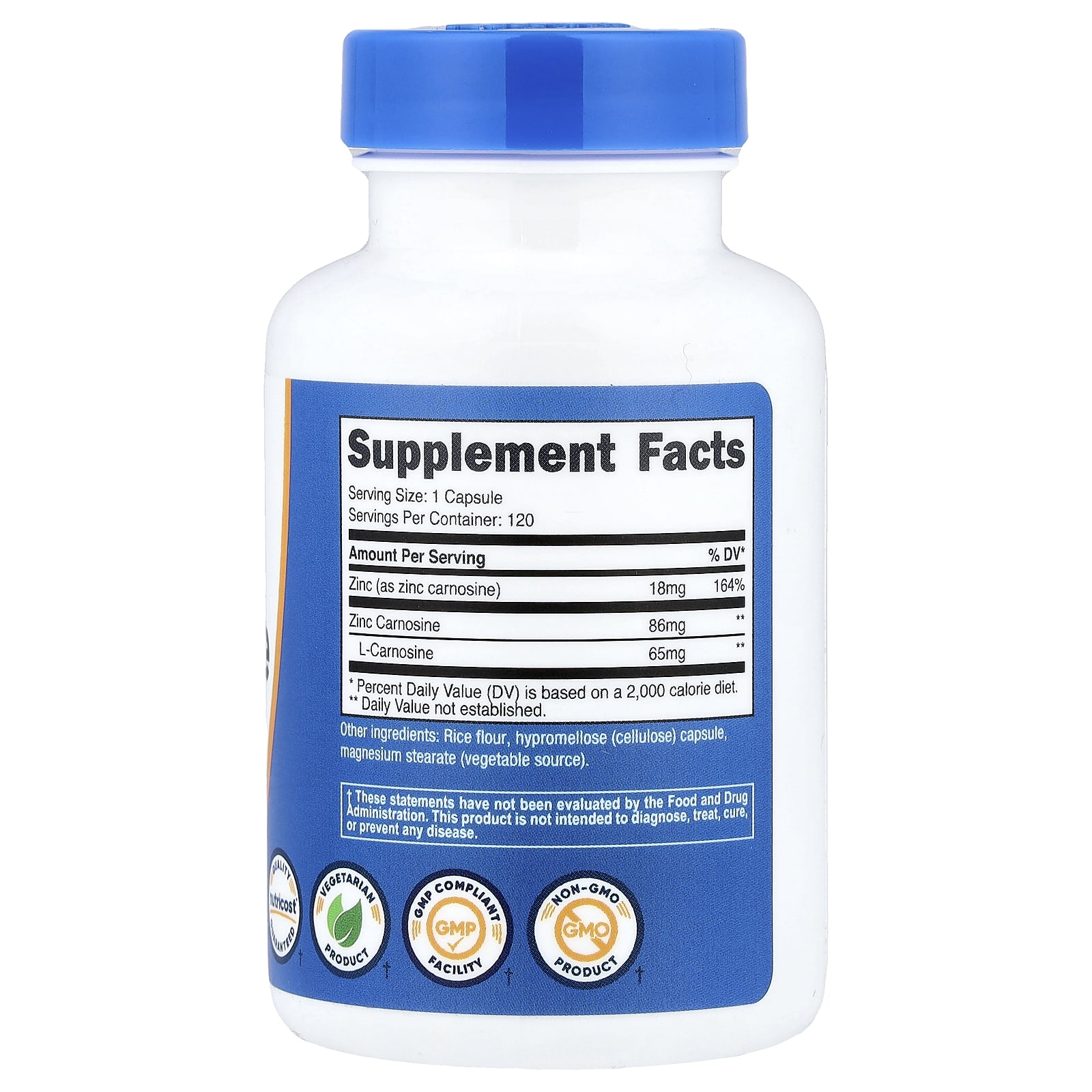 Nutricost, Zinc Carnosine, 120 Capsules - Image 2