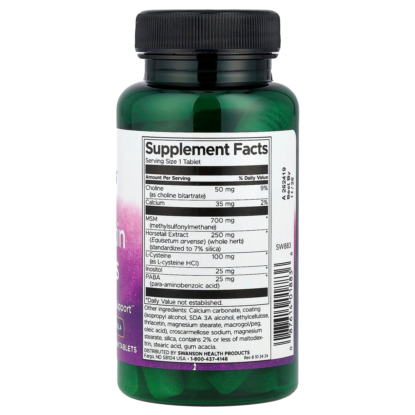 Swanson, Hair, Skin & Nails, 60 Vegan Tablets - Image 2