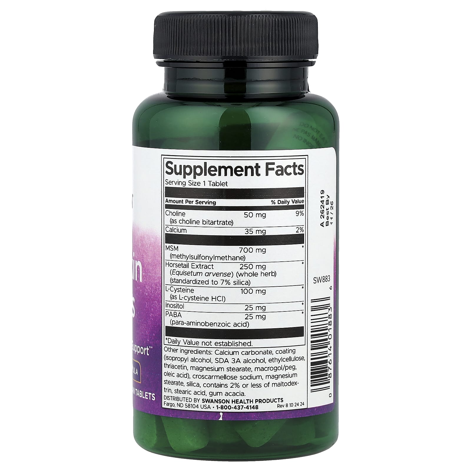 Swanson, Hair, Skin & Nails, 60 Vegan Tablets - Image 2
