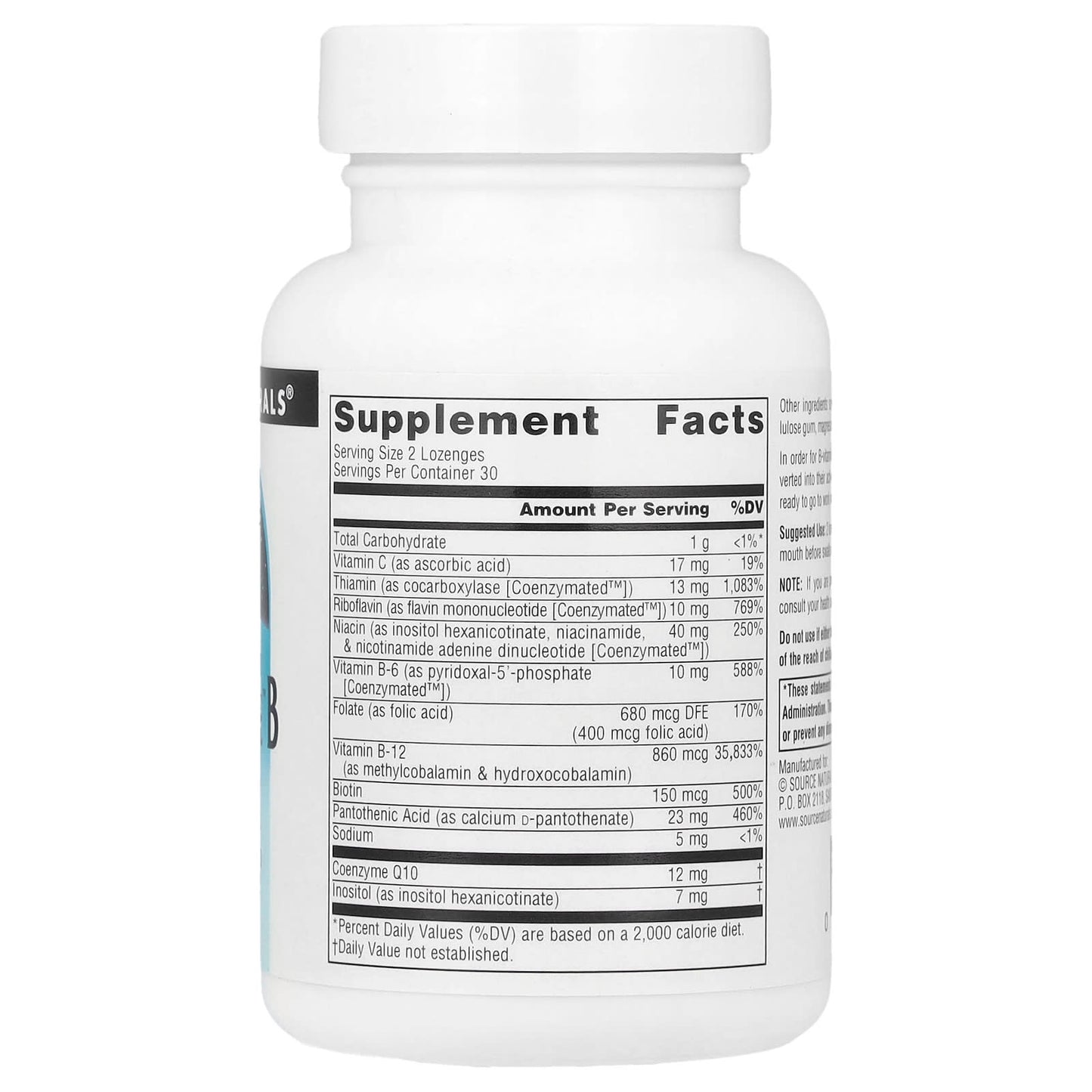 Source Naturals, Coenzymate™ B Complex, Orange, 60 Lozenges - Image 2