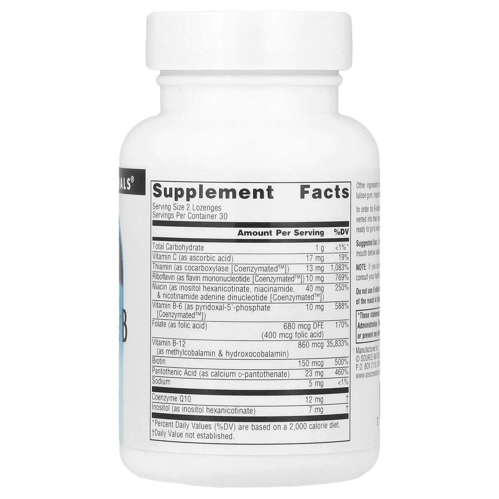Source Naturals, Coenzymate™ B Complex, Orange, 60 Lozenges - Image 2