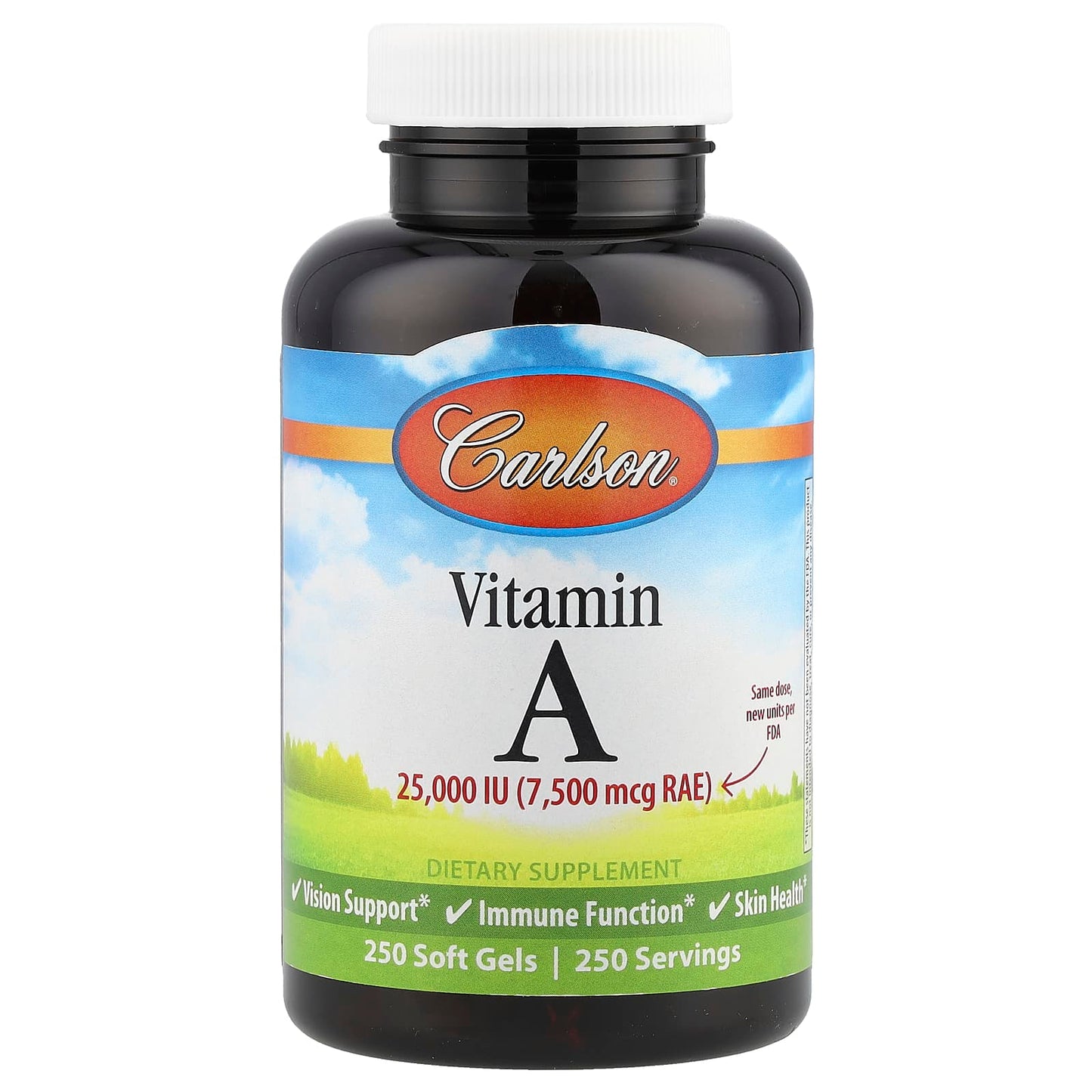 Carlson Vitamin A 250 Soft Gels for Healthy Vision & Immune Function - Image 1