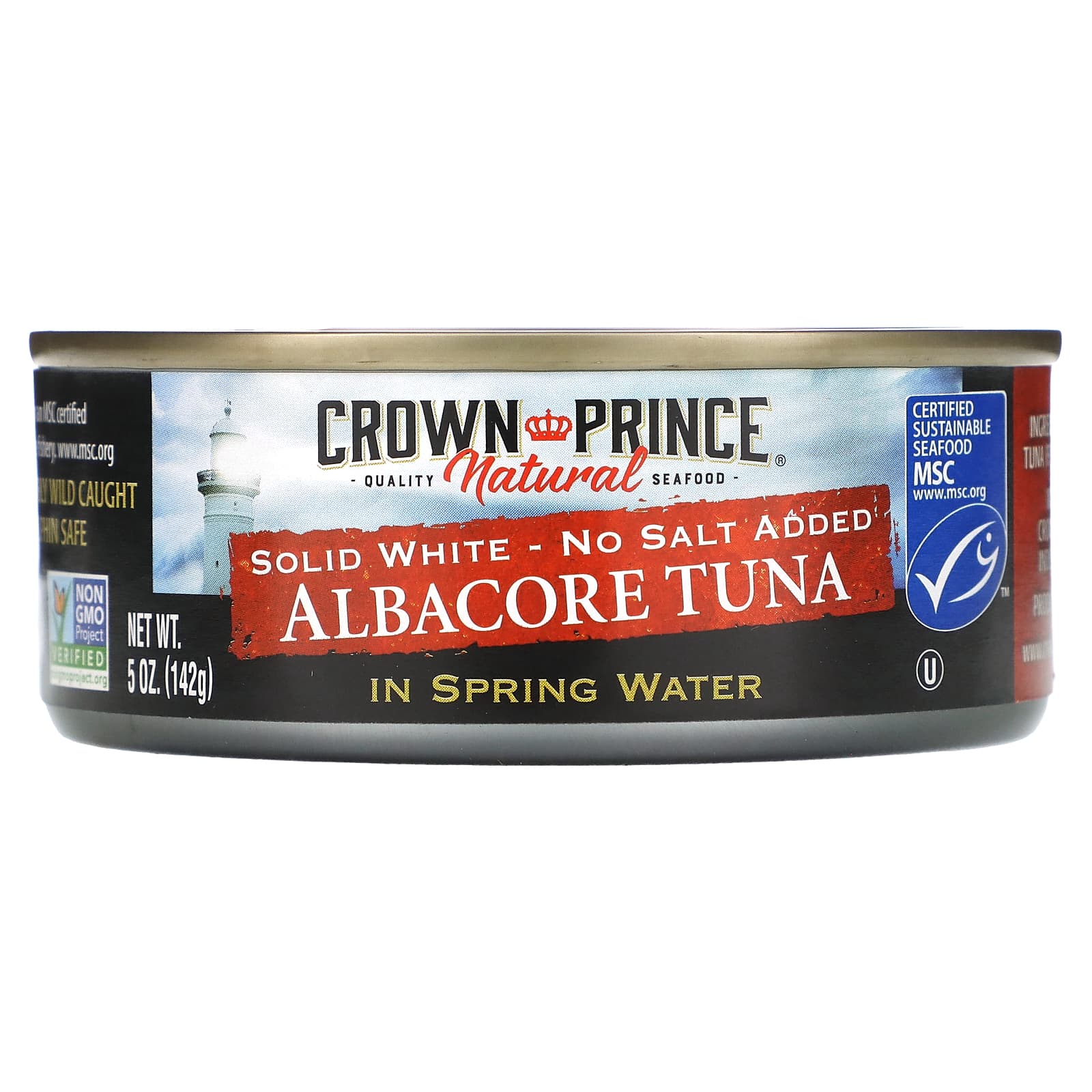 Wild-Caught Albacore Tuna - No Salt Added, Solid White, 5 oz (142 g) - Image 1