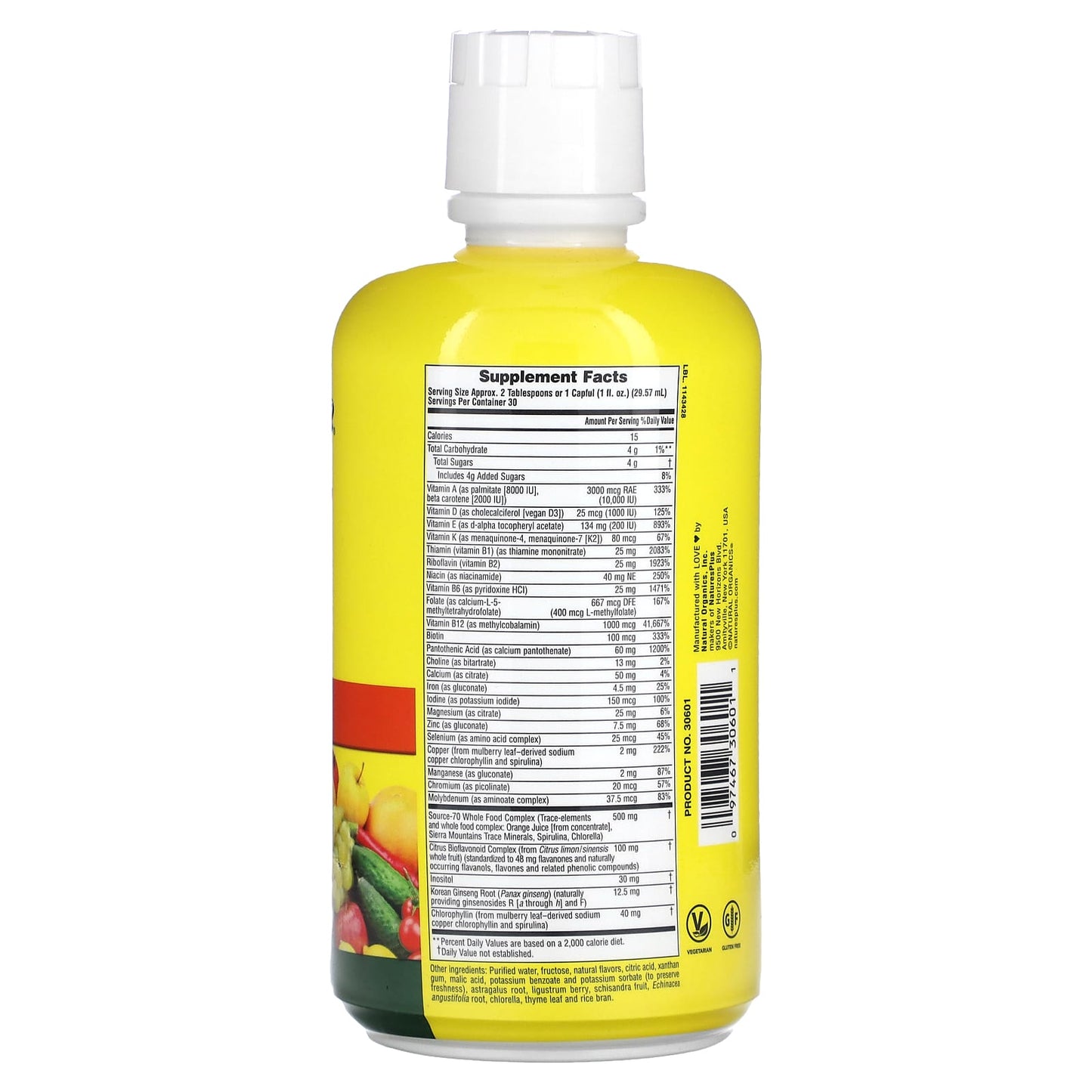 NaturesPlus, Source of Life, Liquid Multivitamin & Mineral Supplement, Tropical Fruit, 30 fl oz (887.10 ml) - Image 2