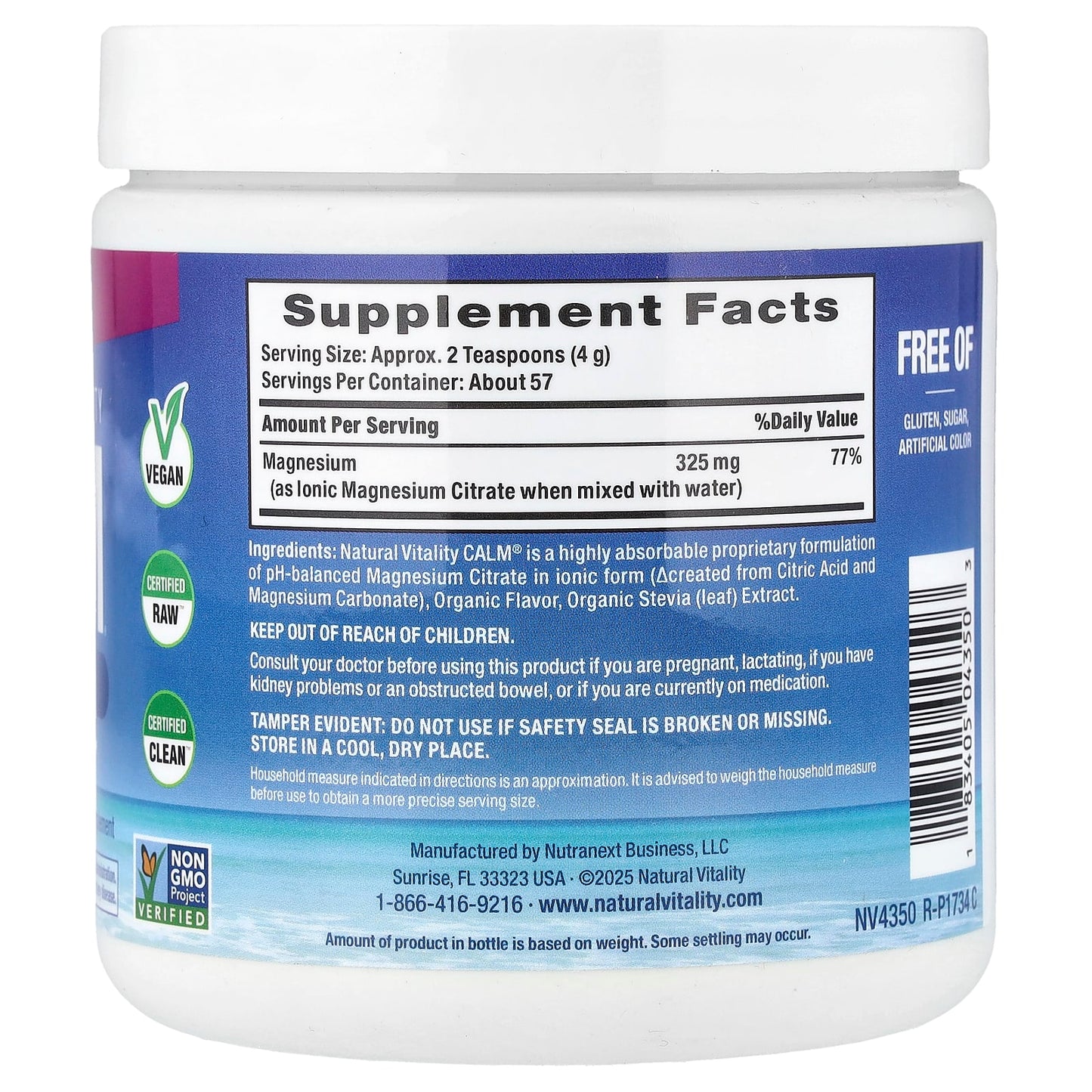 Natural Vitality, CALM®, Relaxing Drink Mix, Raspberry-Lemon, 8 oz (226 g) - Image 2
