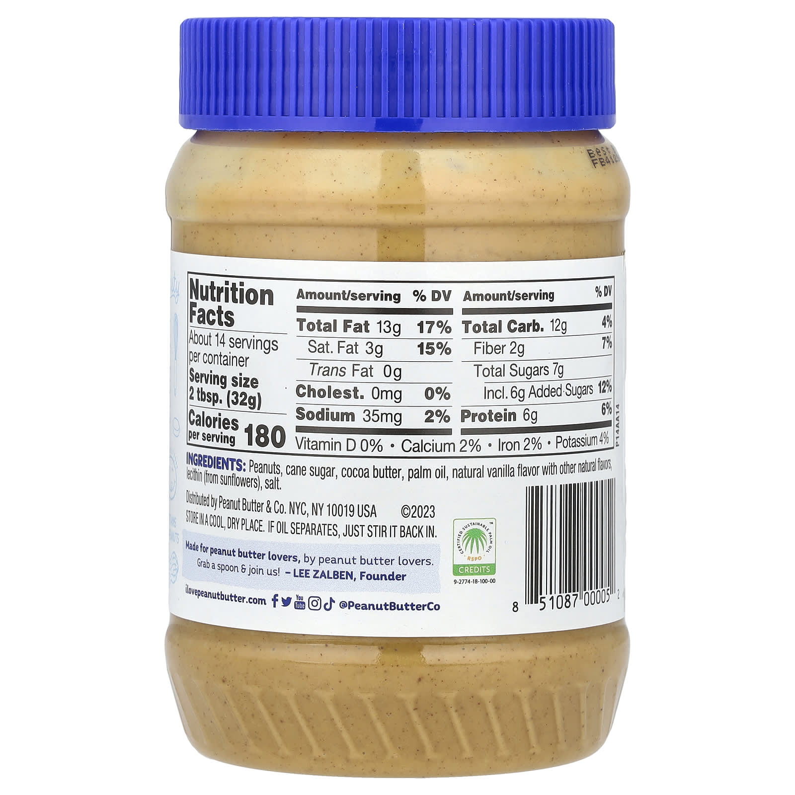 Peanut Butter & Co., Peanut Butter Spread, White Chocolatey Wonderful®, 16 oz (454 g) - Image 2