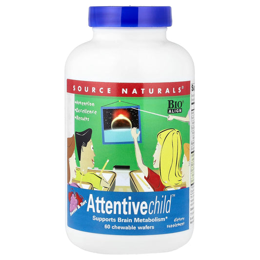 Source Naturals, Attentive Child™, Sweet & Tart, 60 Chewable Wafers - Image 1