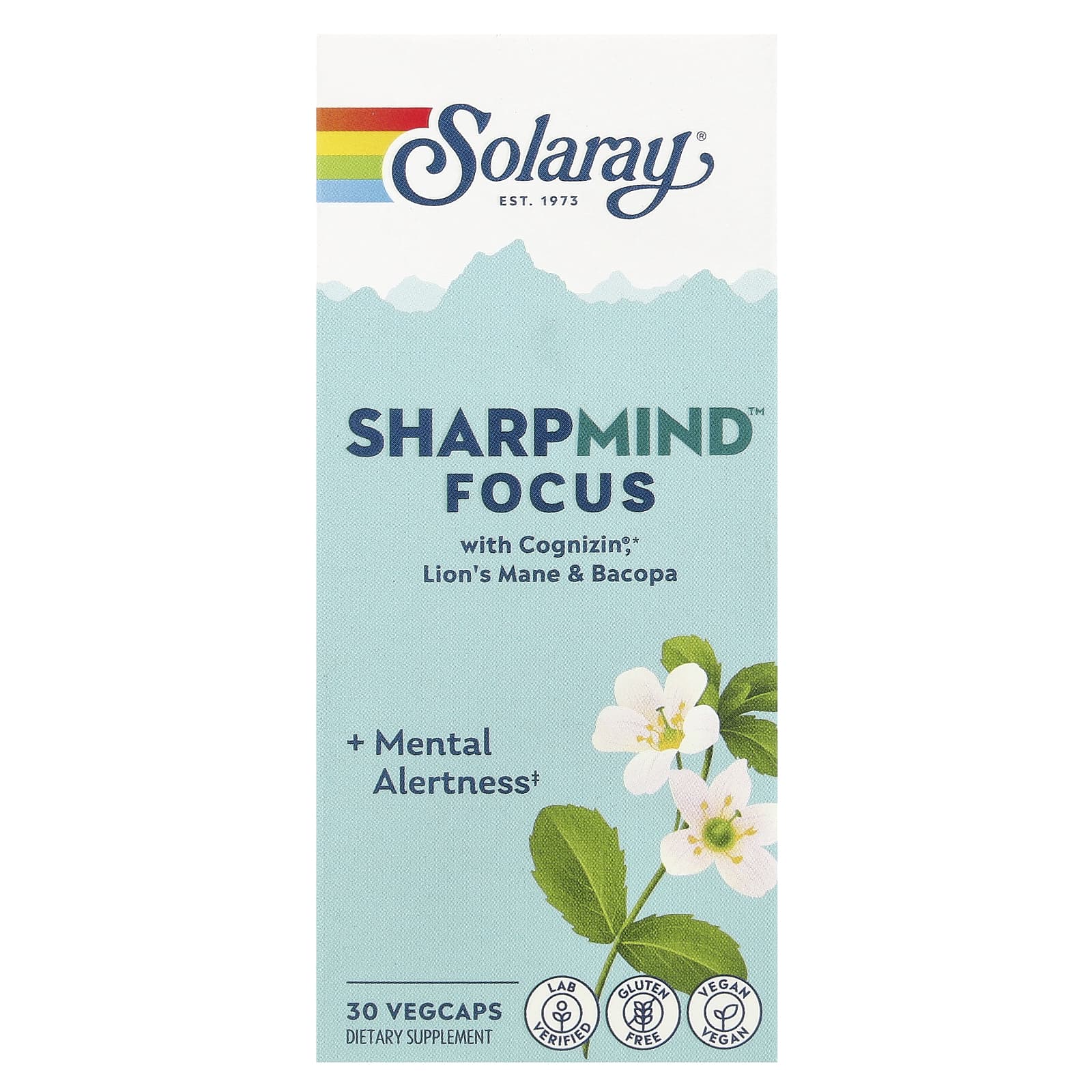 Solaray, SharpMind™ Focus, 30 Vegcaps - Image 1