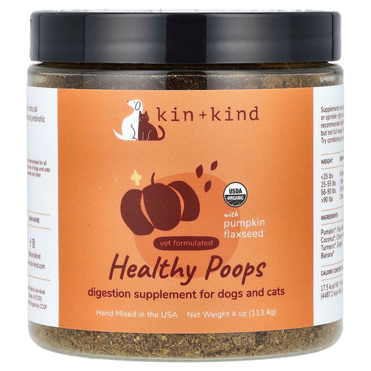 Kin+Kind, Healthy Poops With Pumpkin Flaxseed, For Dogs & Cats, 4 oz (113.4 g) - Image 1