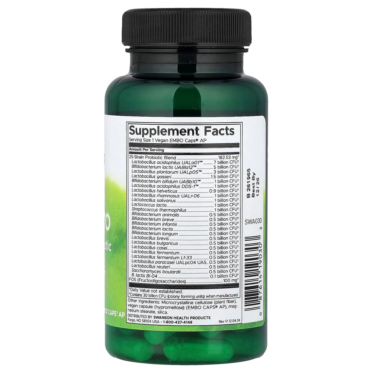 Swanson, Epic Pro 25-Strain Probiotic, 30 Billion CFU, 30 Vegan Embo Caps® AP - Image 2
