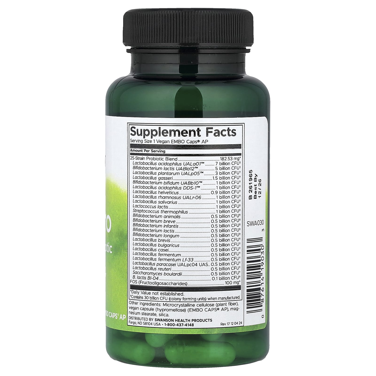 Swanson, Epic Pro 25-Strain Probiotic, 30 Billion CFU, 30 Vegan Embo Caps® AP - Image 2