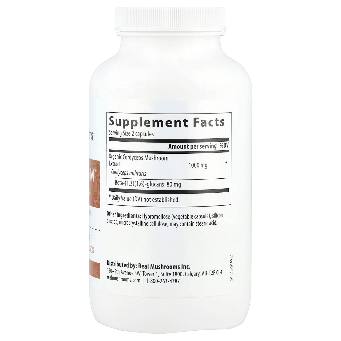 Real Mushrooms, Cordyceps-M™, Mushroom Extract Powder, 300 Capsules - Image 2