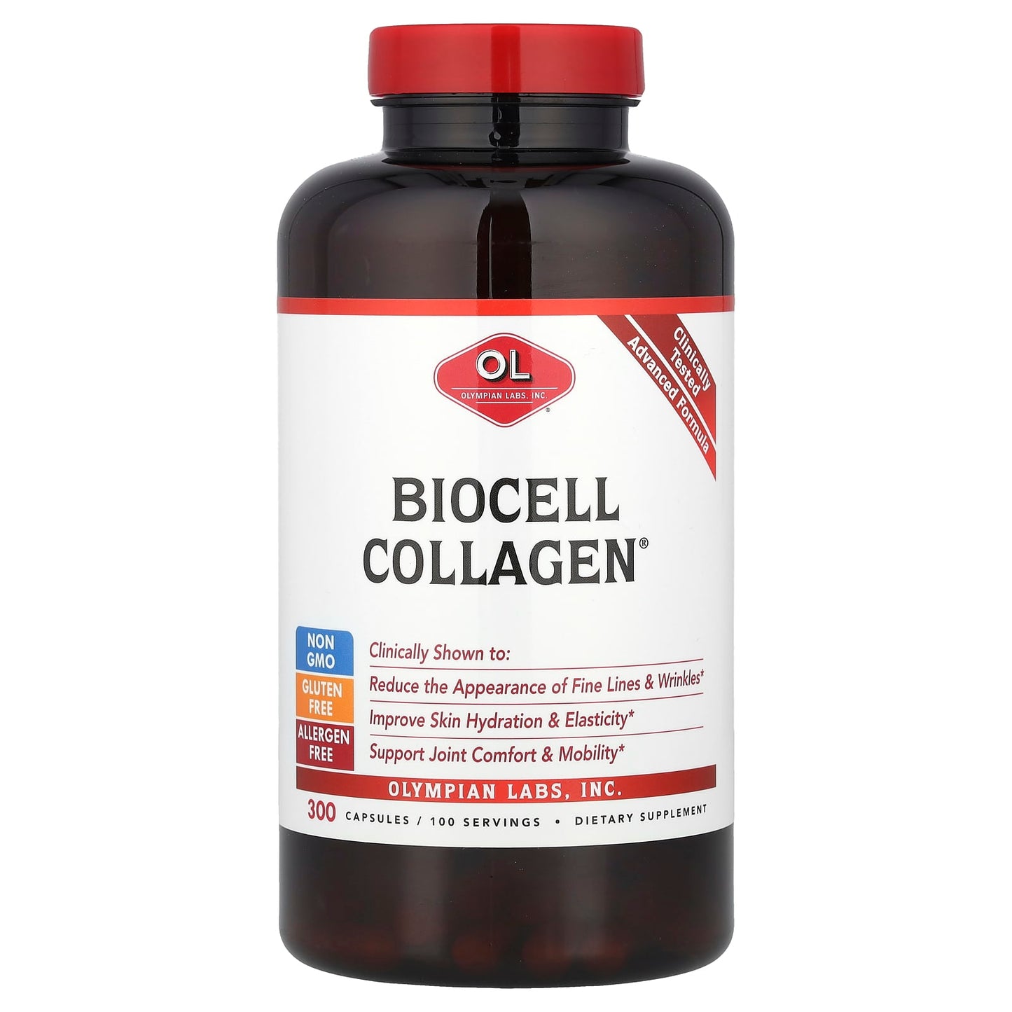 Olympian Labs, BioCell Collagen®, 300 Capsules - Image 1