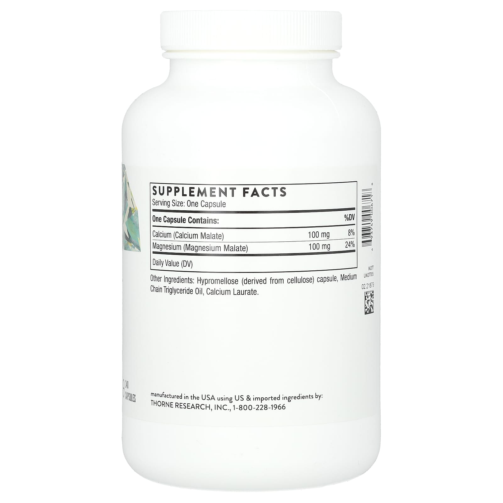 Thorne, Calcium-Magnesium Malate, 240 Capsules - Image 2