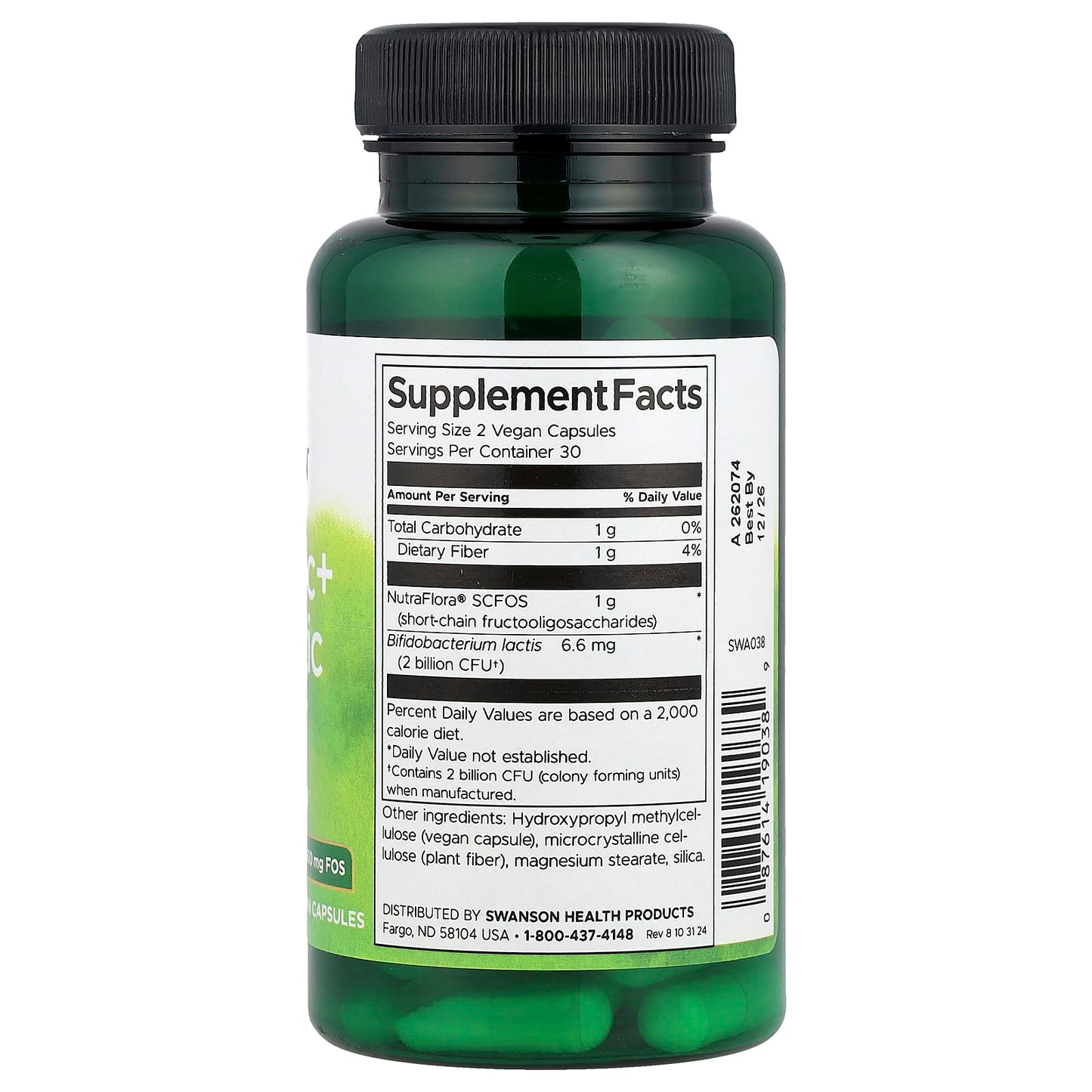 Swanson, Probiotic + Prebiotic Fiber, 60 Vegan Capsules - Image 2