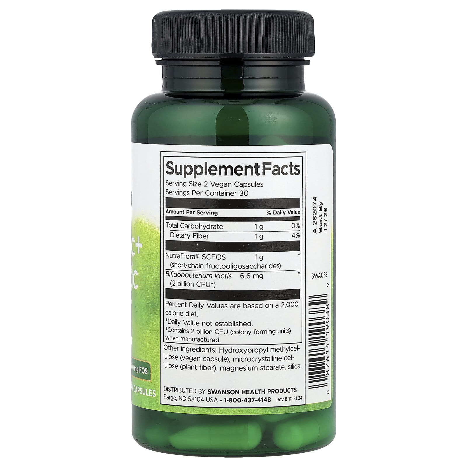Swanson, Probiotic + Prebiotic Fiber, 60 Vegan Capsules - Image 2