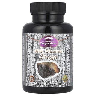 Wild Siberian Chaga 450mg, 100 Capsules - Di Tao Certified