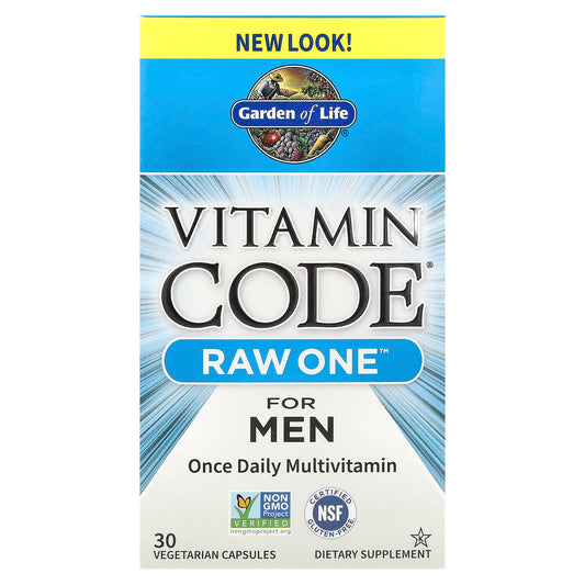 Garden of Life RAW One Men's Multivitamin, 30 Capsules, Non-GMO, Gluten-Free - Image 1