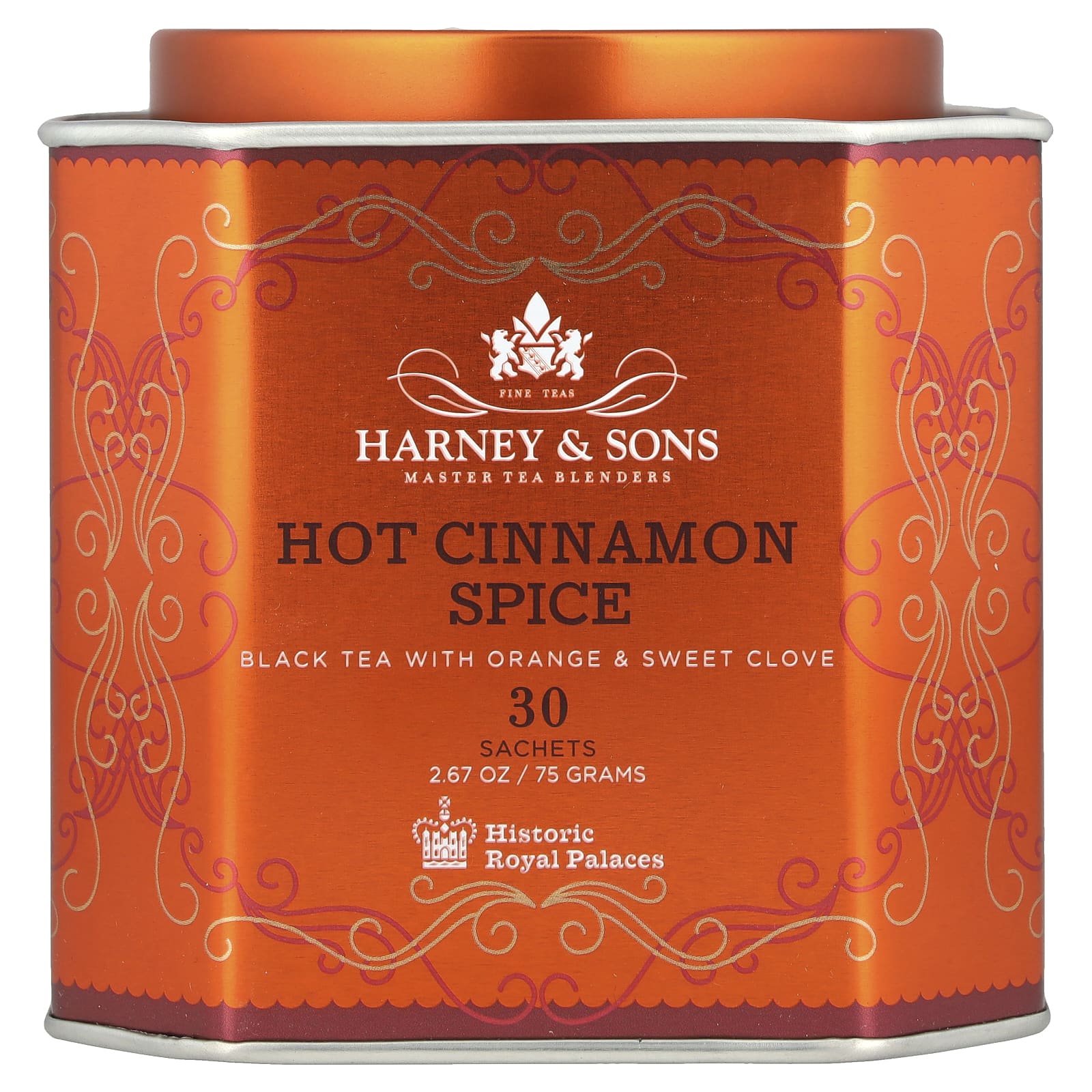 Hot Cinnamon Spice Black Tea by Harney & Sons - 30 Sachets - Image 1