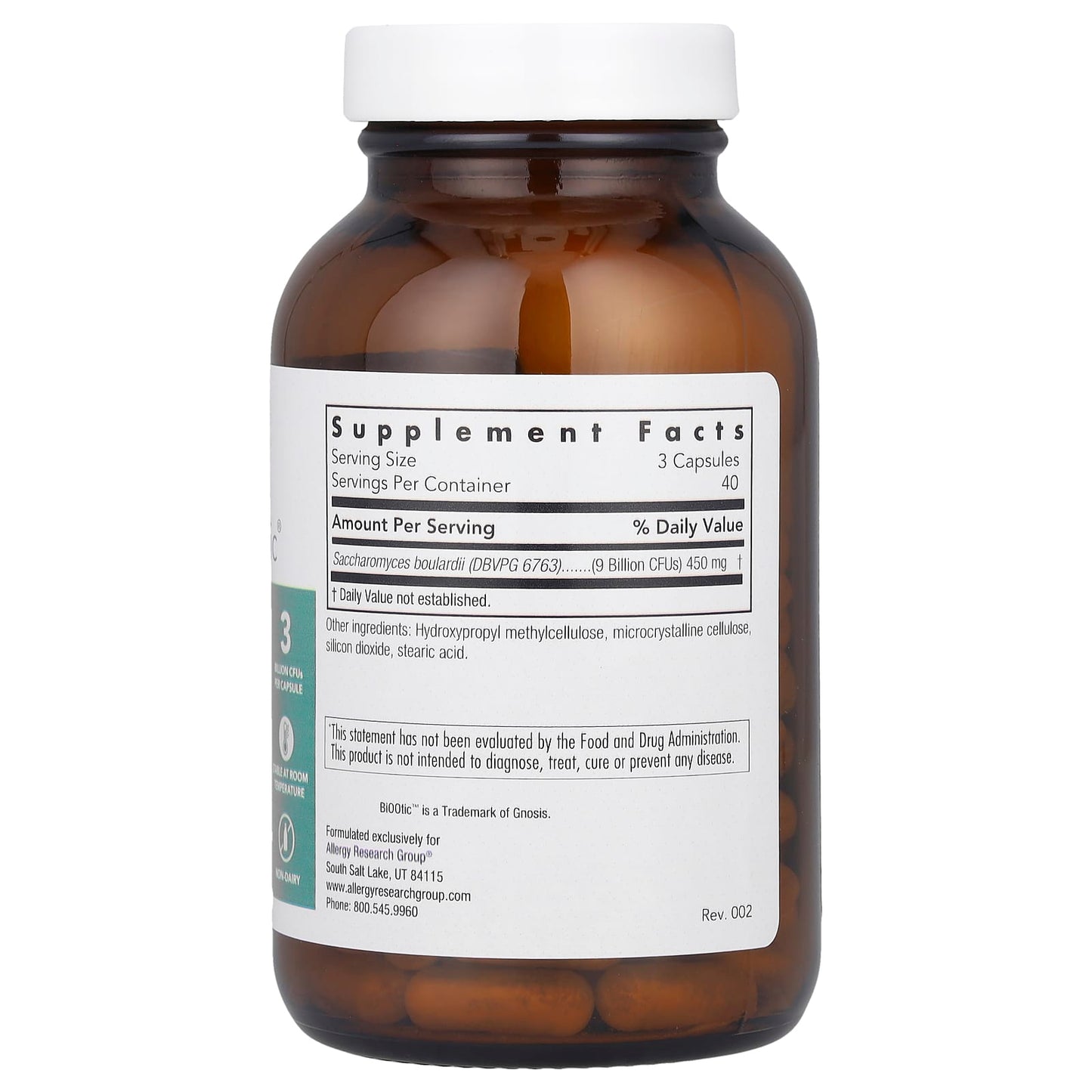 Allergy Research Group, Essential-Biotic® Saccharomyces Boulardii, 120 Vegetarian Capsules (150 mg Per Capsule)