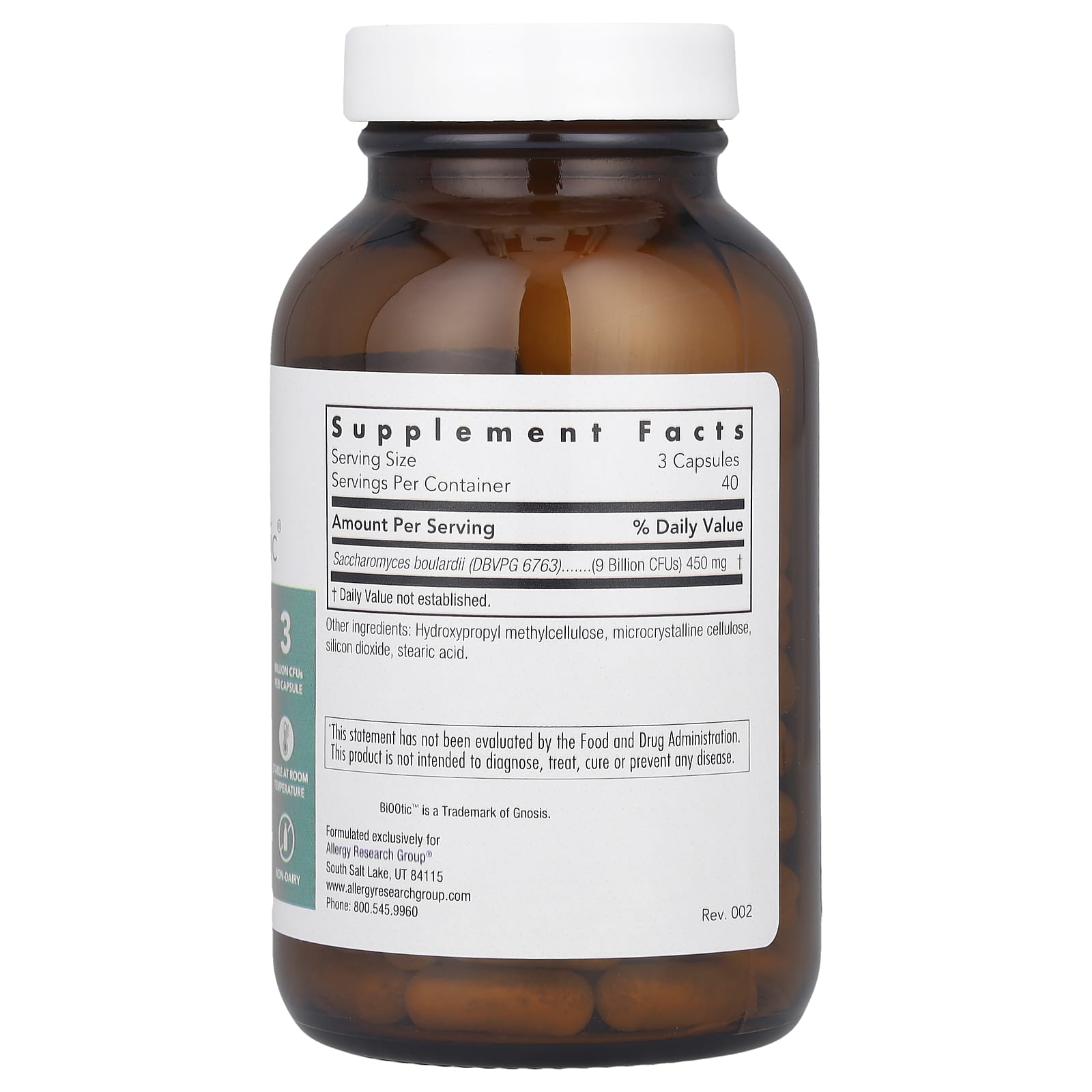 Allergy Research Group, Essential-Biotic® Saccharomyces Boulardii, 120 Vegetarian Capsules (150 mg Per Capsule)