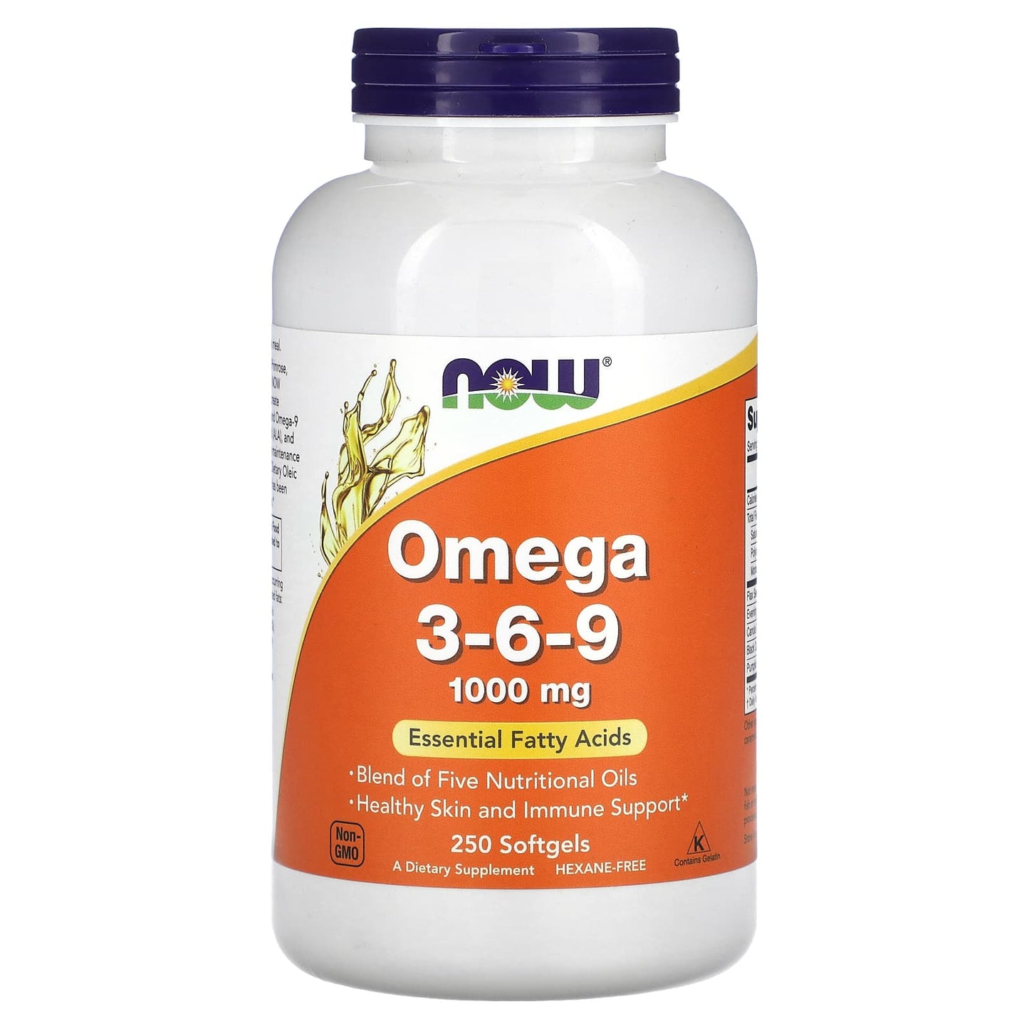 NOW Foods, Omega 3-6-9, 250 Softgels - Image 1