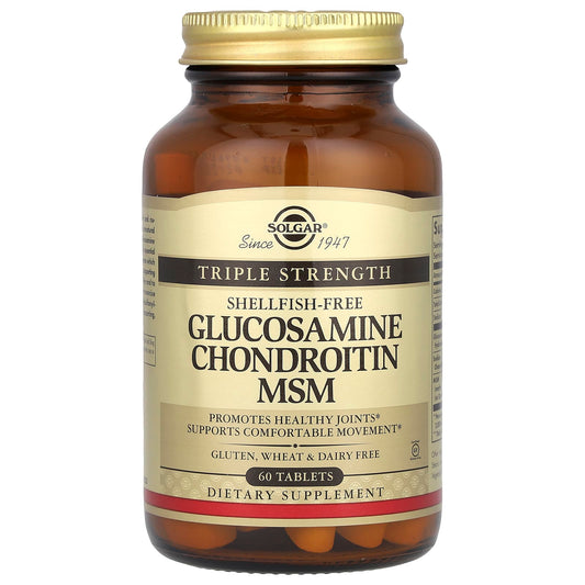 Solgar, Glucosamine Chondroitin MSM, Triple Strength, 60 Tablets - Image 1