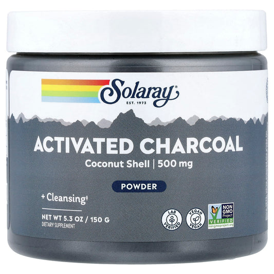 Solaray, Activated Charcoal Powder, 5.3 oz (150 g) - Image 1