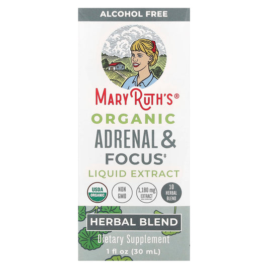 MaryRuth's, Organic, Adrenal & Focus Liquid Extract, Alcohol Free , 1 fl oz (30 ml) - Image 1