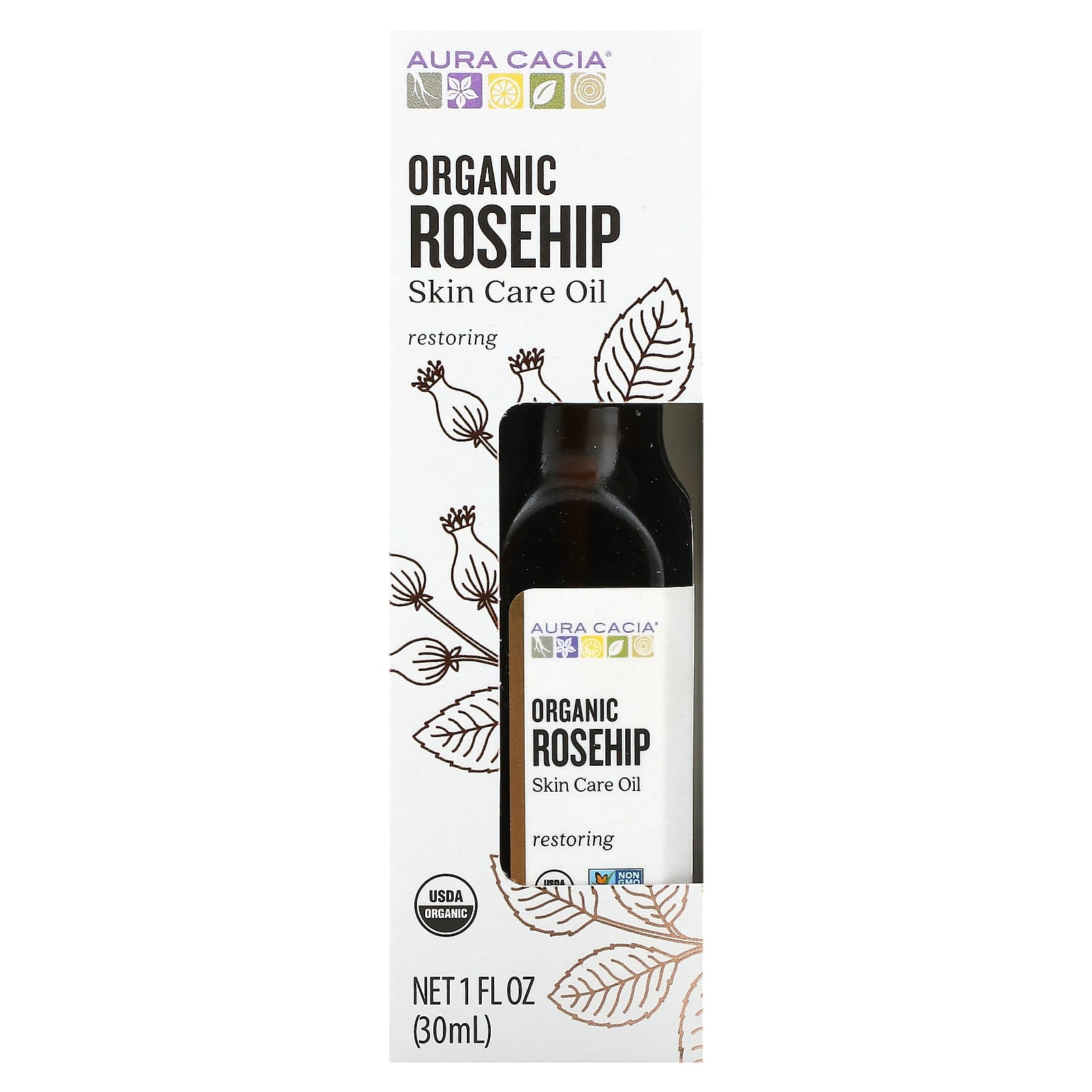 Organic Rosehip Oil for Skin and Hair by Aura Cacia - 1 fl oz - Image 2