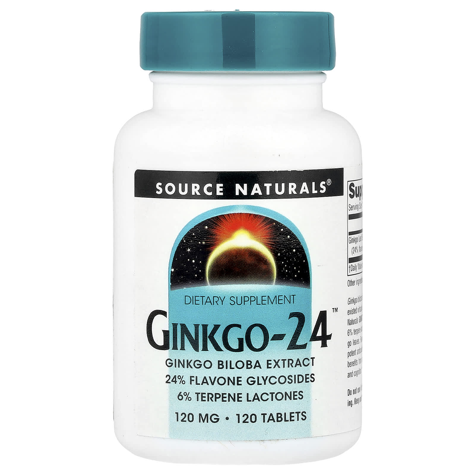Source Naturals, Ginkgo-24™, 120 mg, 120 Tablets - Image 1