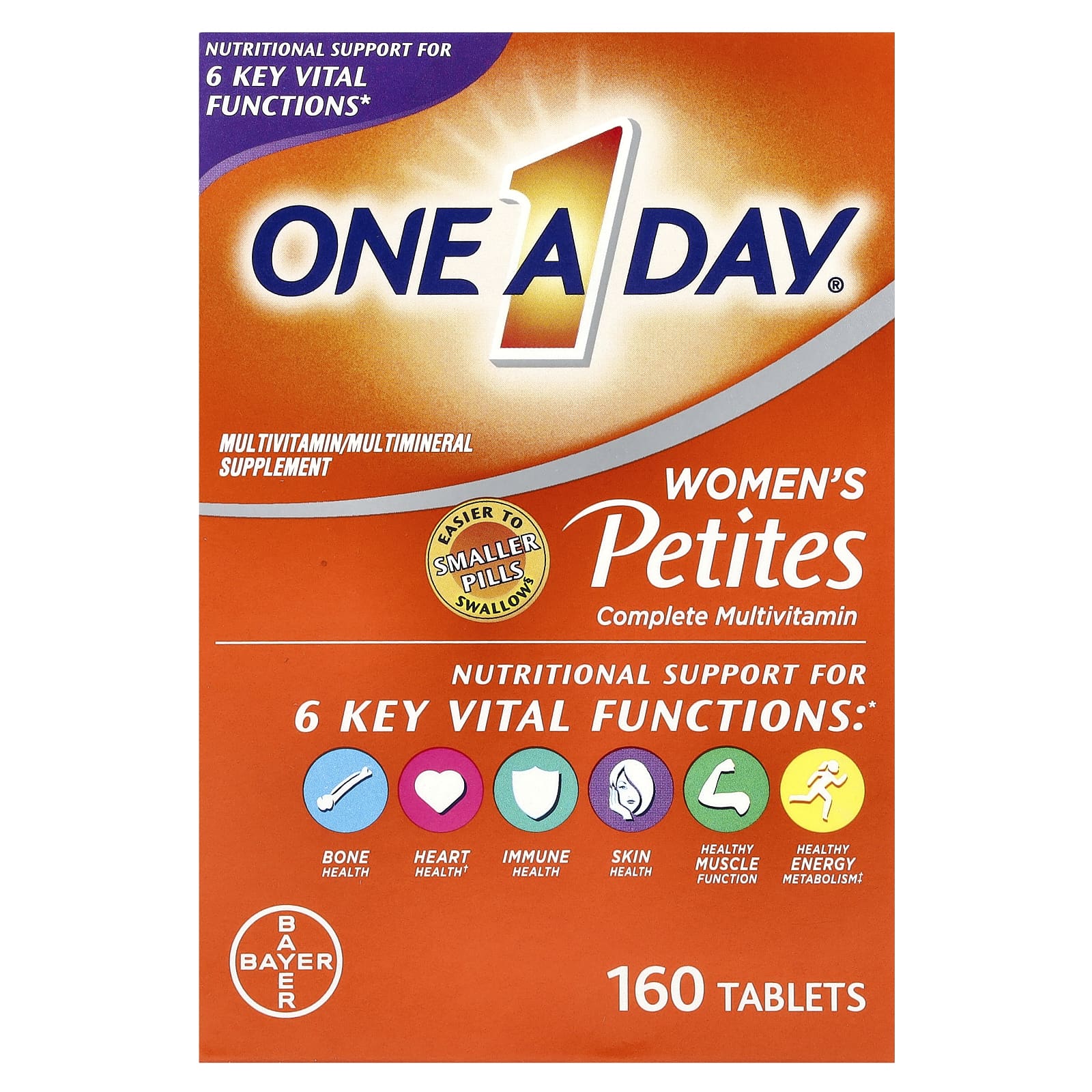 One-A-Day, Women's Petites Complete Multivitamin, 160 Tablets - Image 1