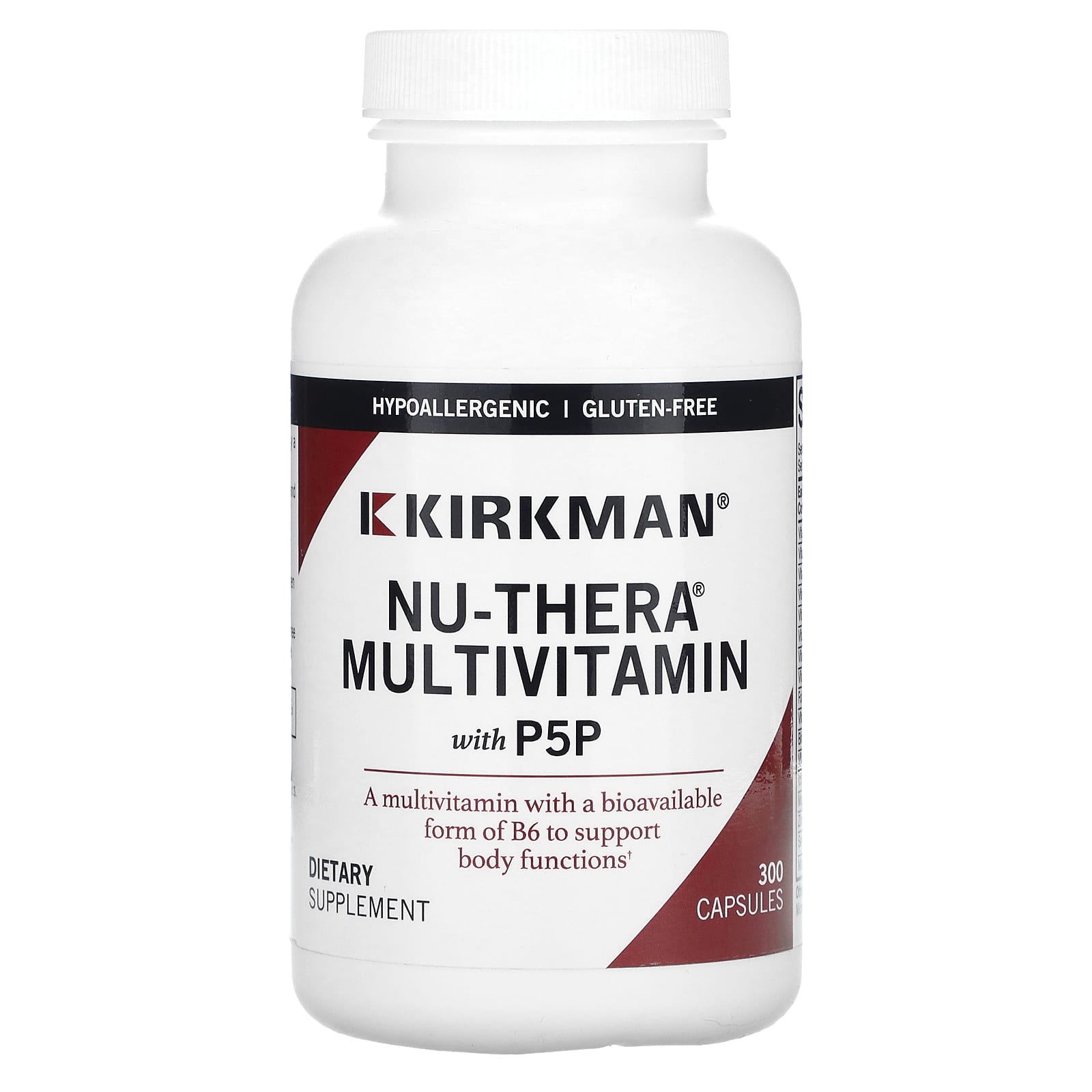Kirkman Labs, Nu-Thera Multivitamin with P5P, 300 Capsules - Image 1
