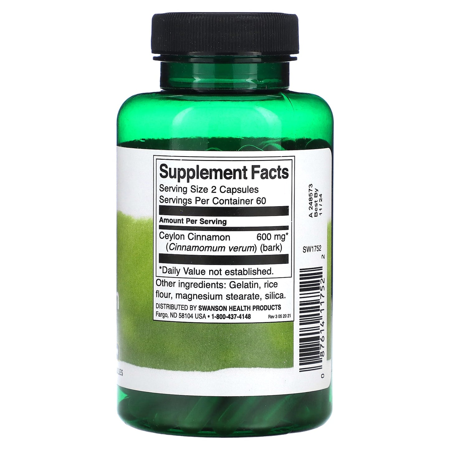 Swanson, Full Spectrum True Cinnamon, 120 Capsules (300 mg per Capsule) - Image 2