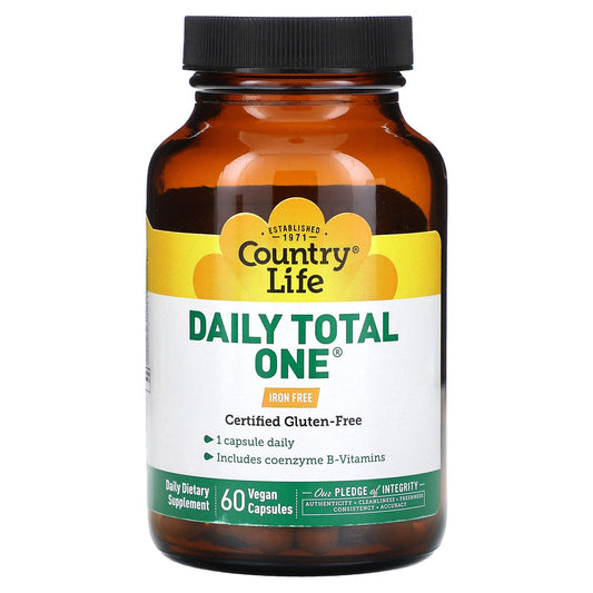 Country Life Daily Total One Iron-Free Vegan Multivitamin Capsules - Image 1