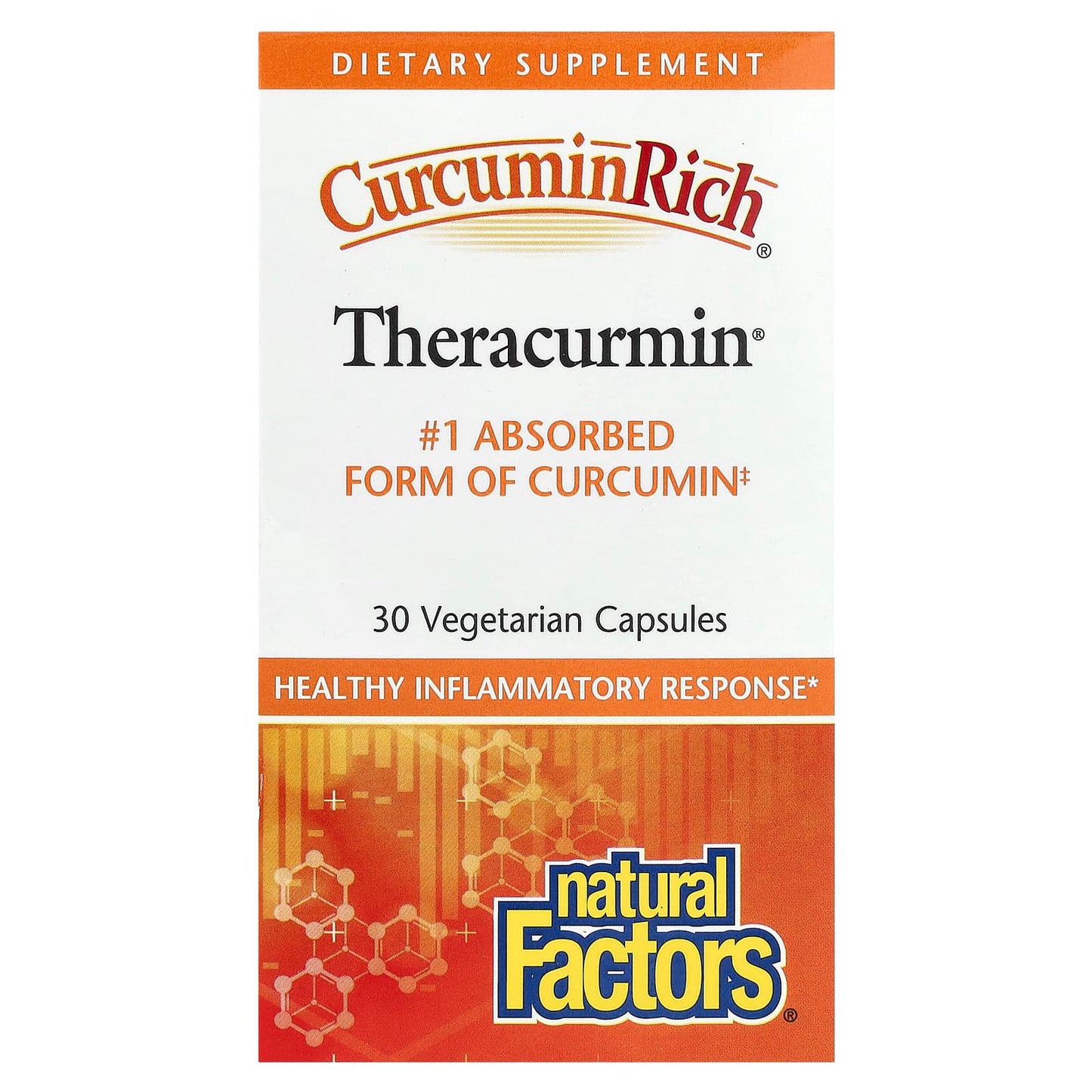 Natural Factors, CurcuminRich, Theracurmin, 30 mg, 30 Vegetarian Capsules - Image 1