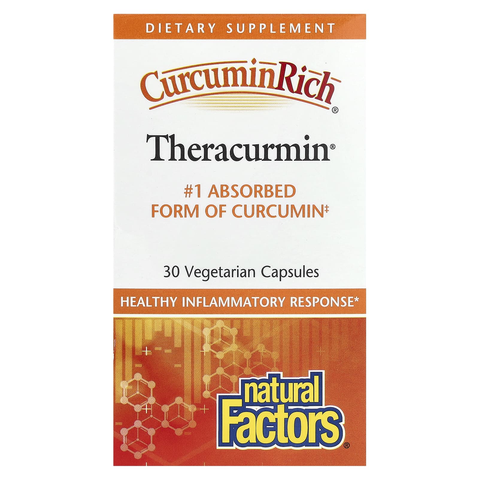 Natural Factors, CurcuminRich, Theracurmin, 30 mg, 30 Vegetarian Capsules - Image 1