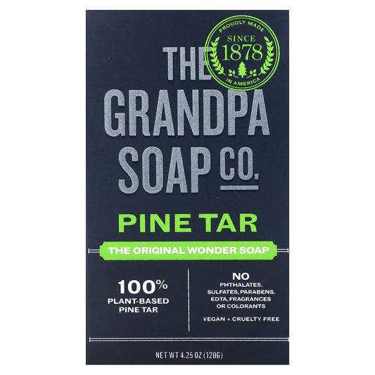 The Grandpa Soap Co., Face & Body Bar Soap, Pine Tar, 4.25 oz (120 g) - Image 1