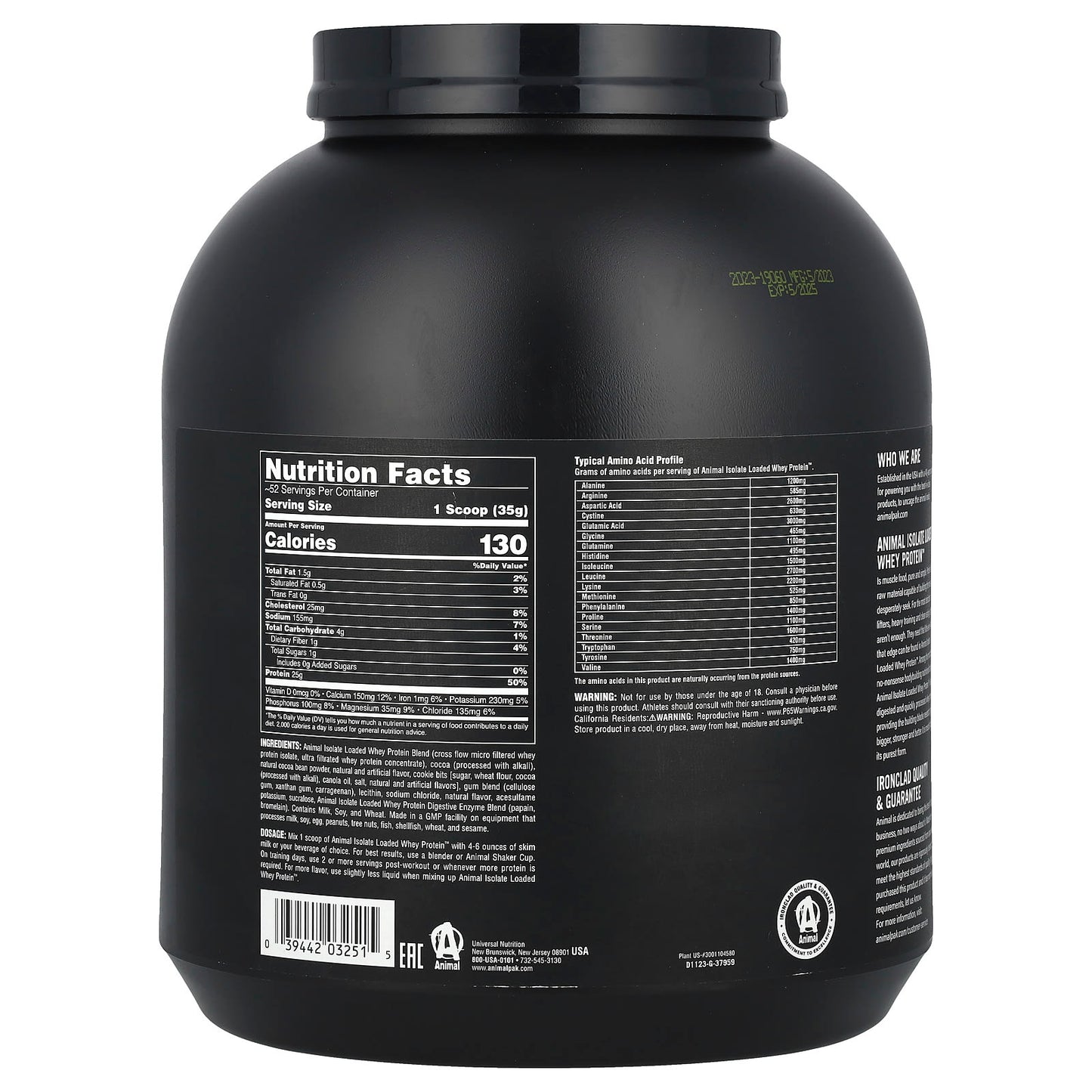 Maximize Muscle Growth with Animal Isolate Loaded Whey Protein - 4 lb - Image 2