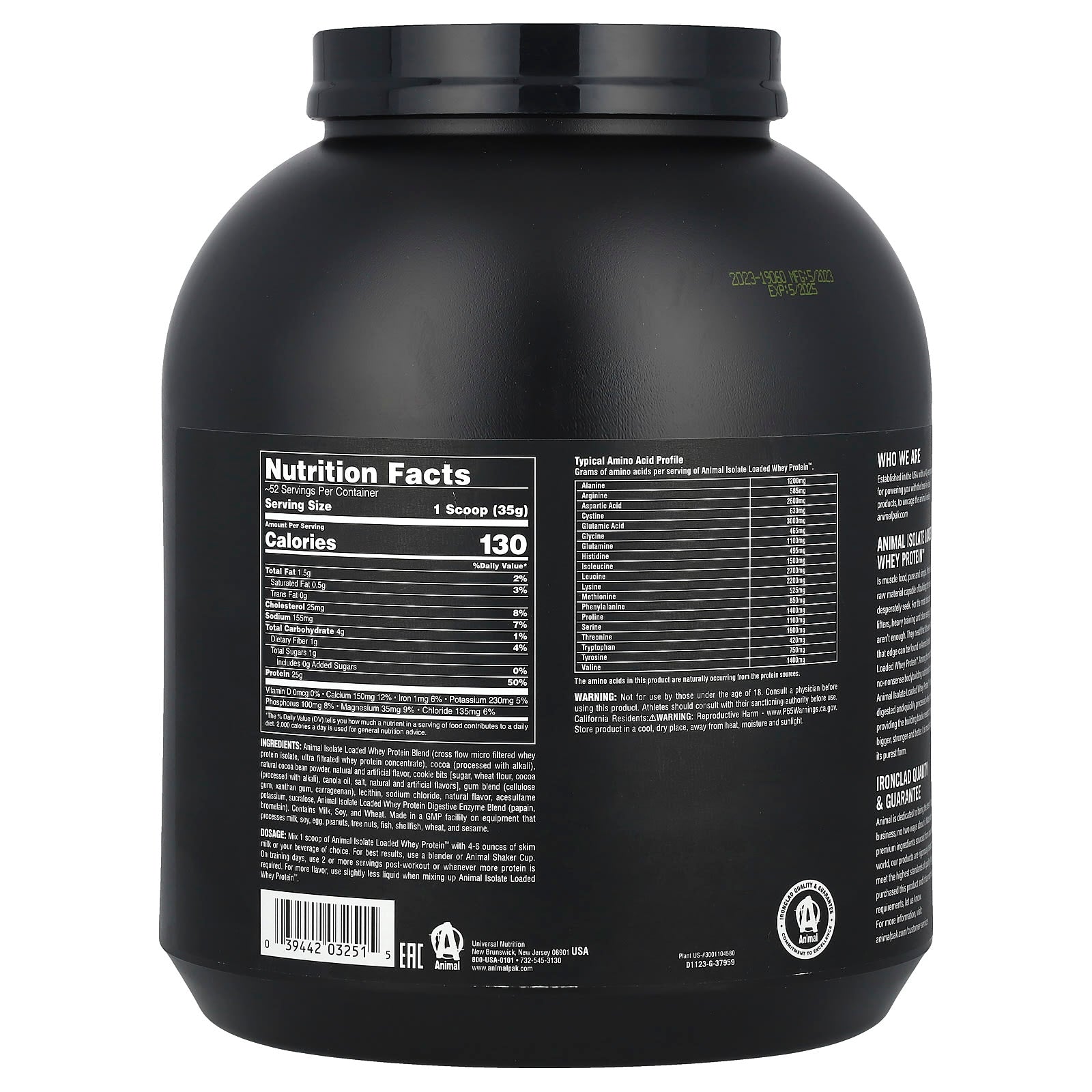 Maximize Muscle Growth with Animal Isolate Loaded Whey Protein - 4 lb - Image 2