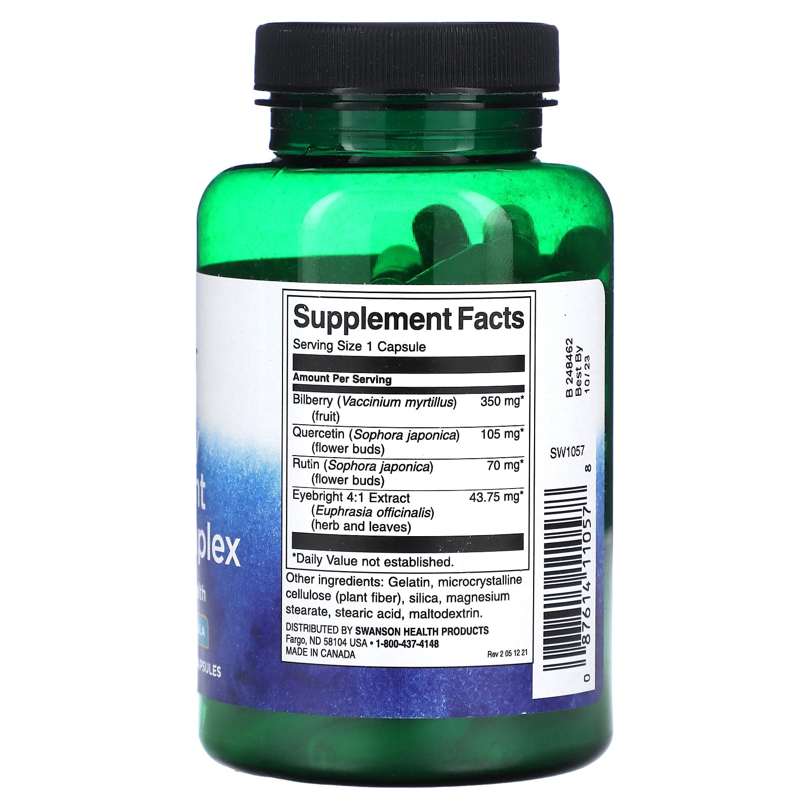 Swanson, Bilberry Eyebright Vision Complex, 100 Capsules - Image 2