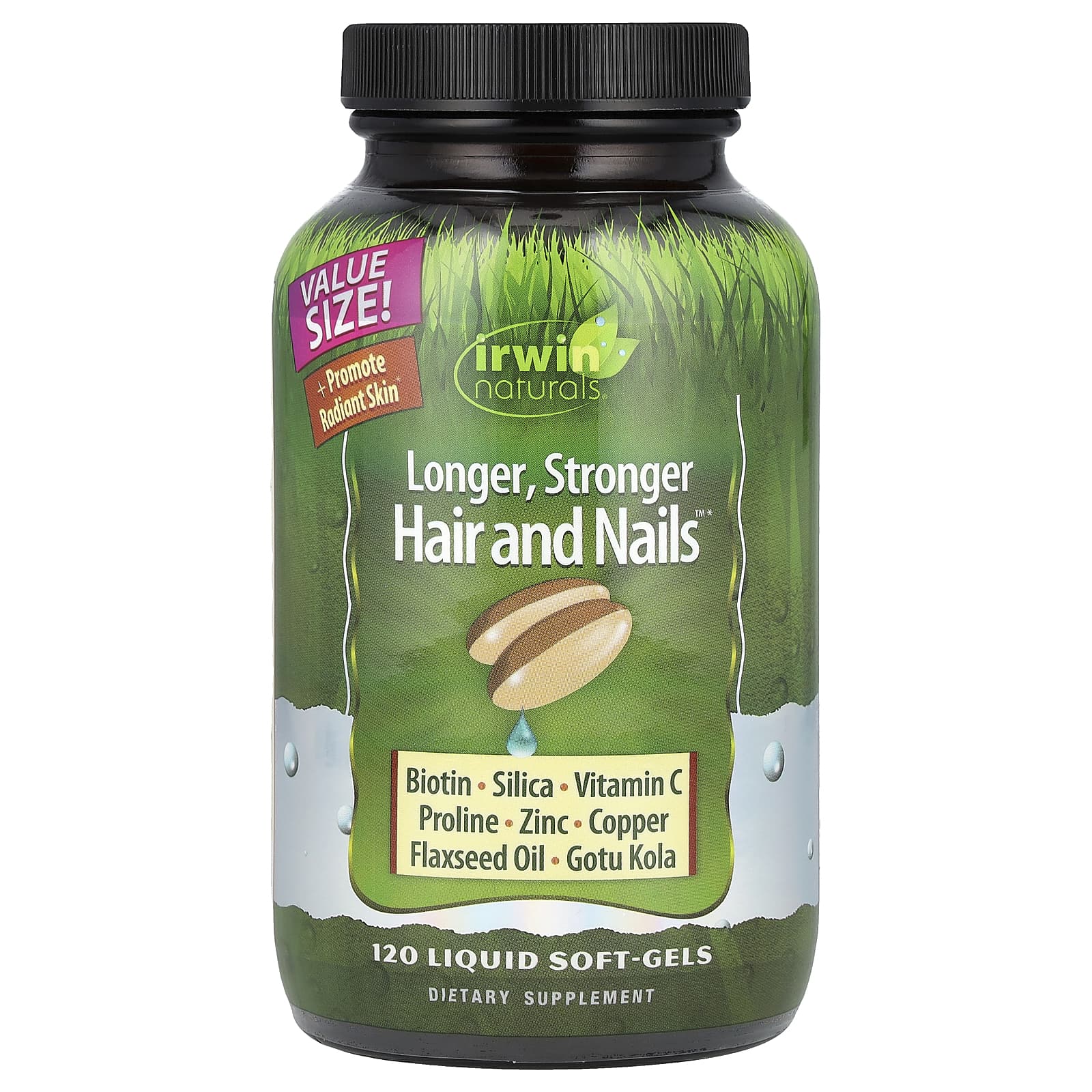 Irwin Naturals Biotin Rich Hair, Nail, Skin Support - 120 Liquid Soft-Gels - Image 1