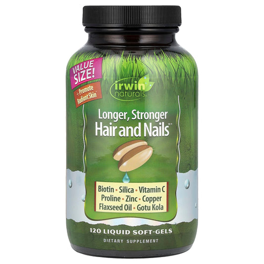 Irwin Naturals Biotin Rich Hair, Nail, Skin Support - 120 Liquid Soft-Gels - Image 1