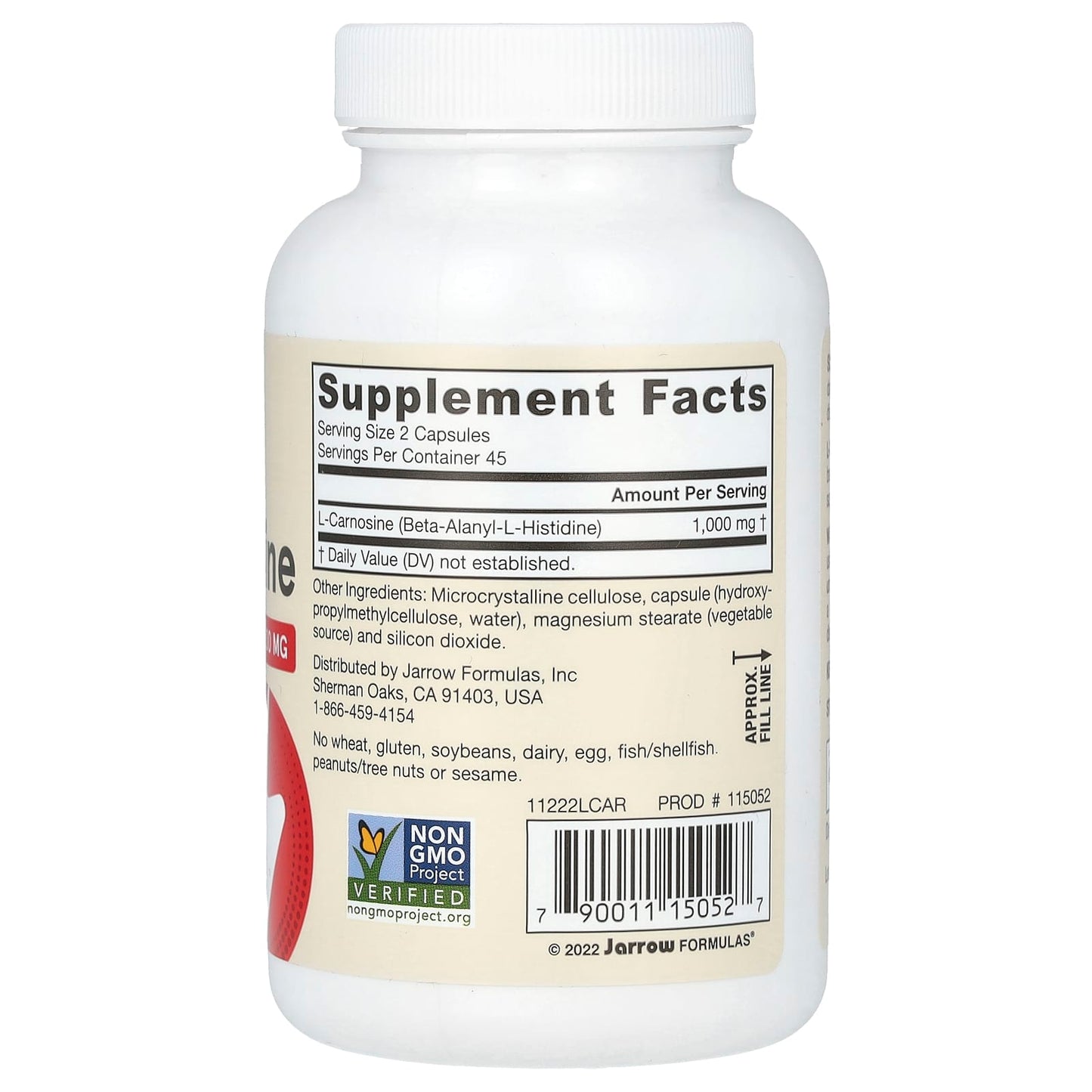 Vegan L-Carnosine Supplement by Jarrow Formulas - 90 Capsules - Image 2