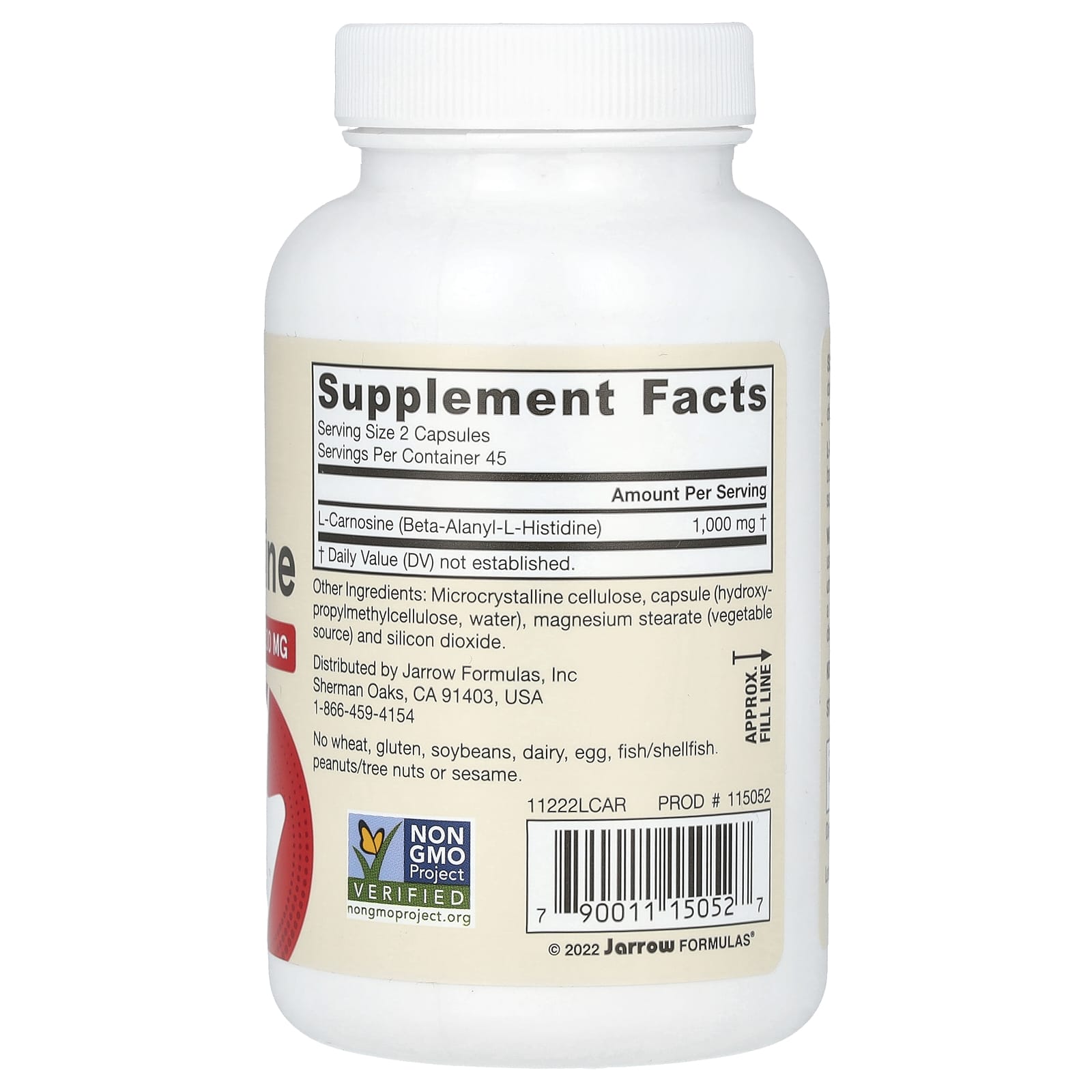 Vegan L-Carnosine Supplement by Jarrow Formulas - 90 Capsules - Image 2